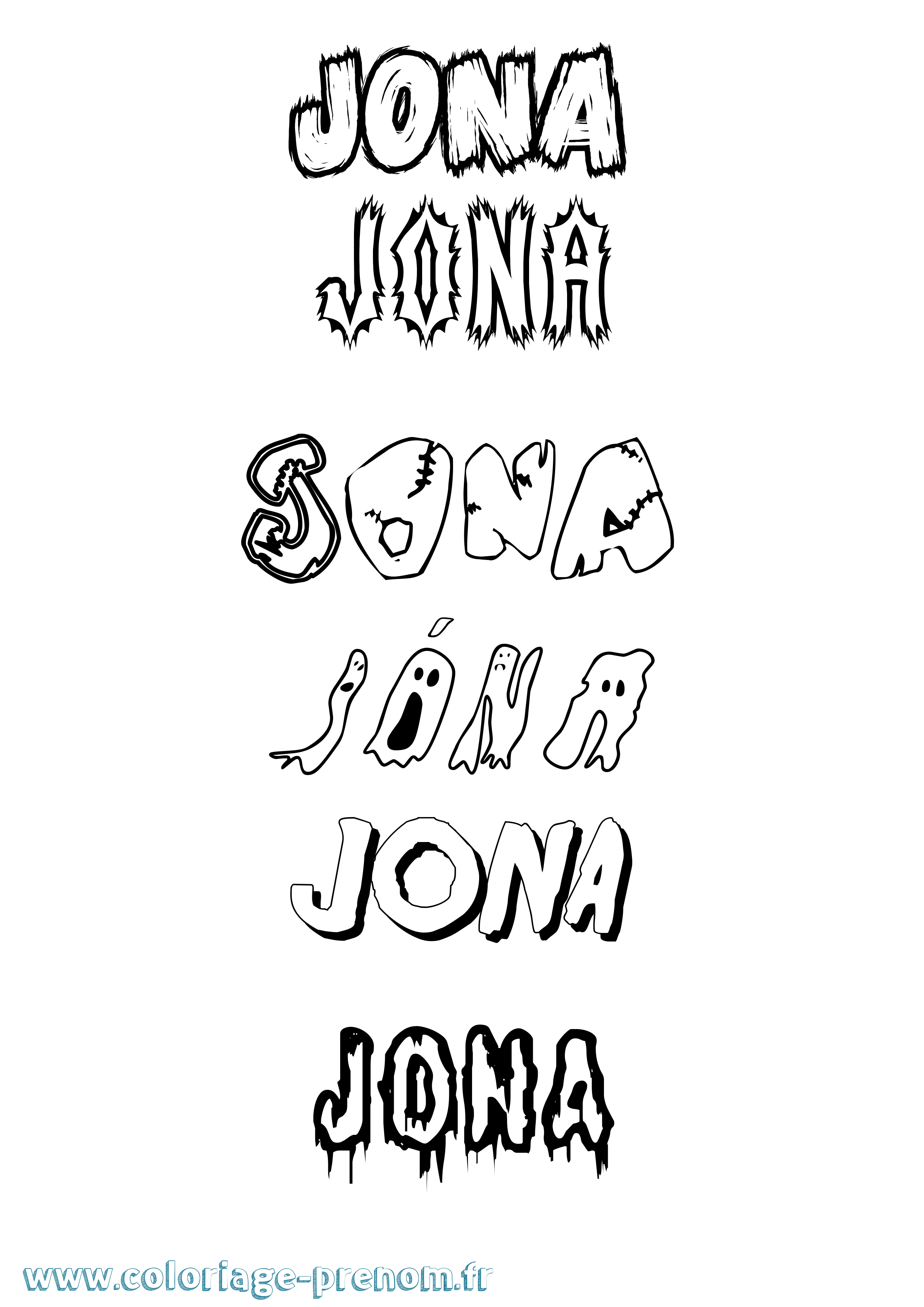 Coloriage prénom Jóna Frisson