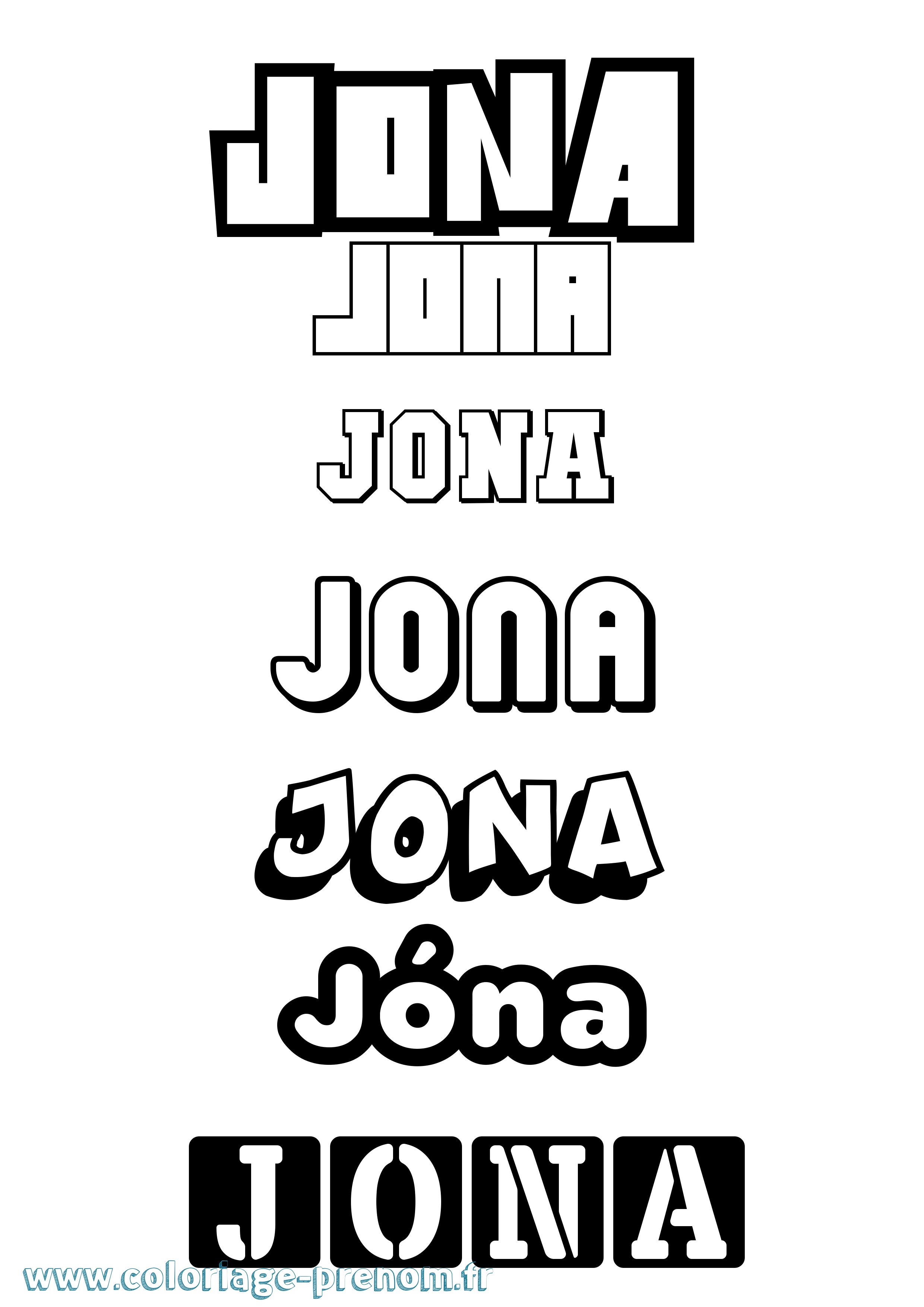 Coloriage Jóna Simple Coloriage prénom Jóna Simple