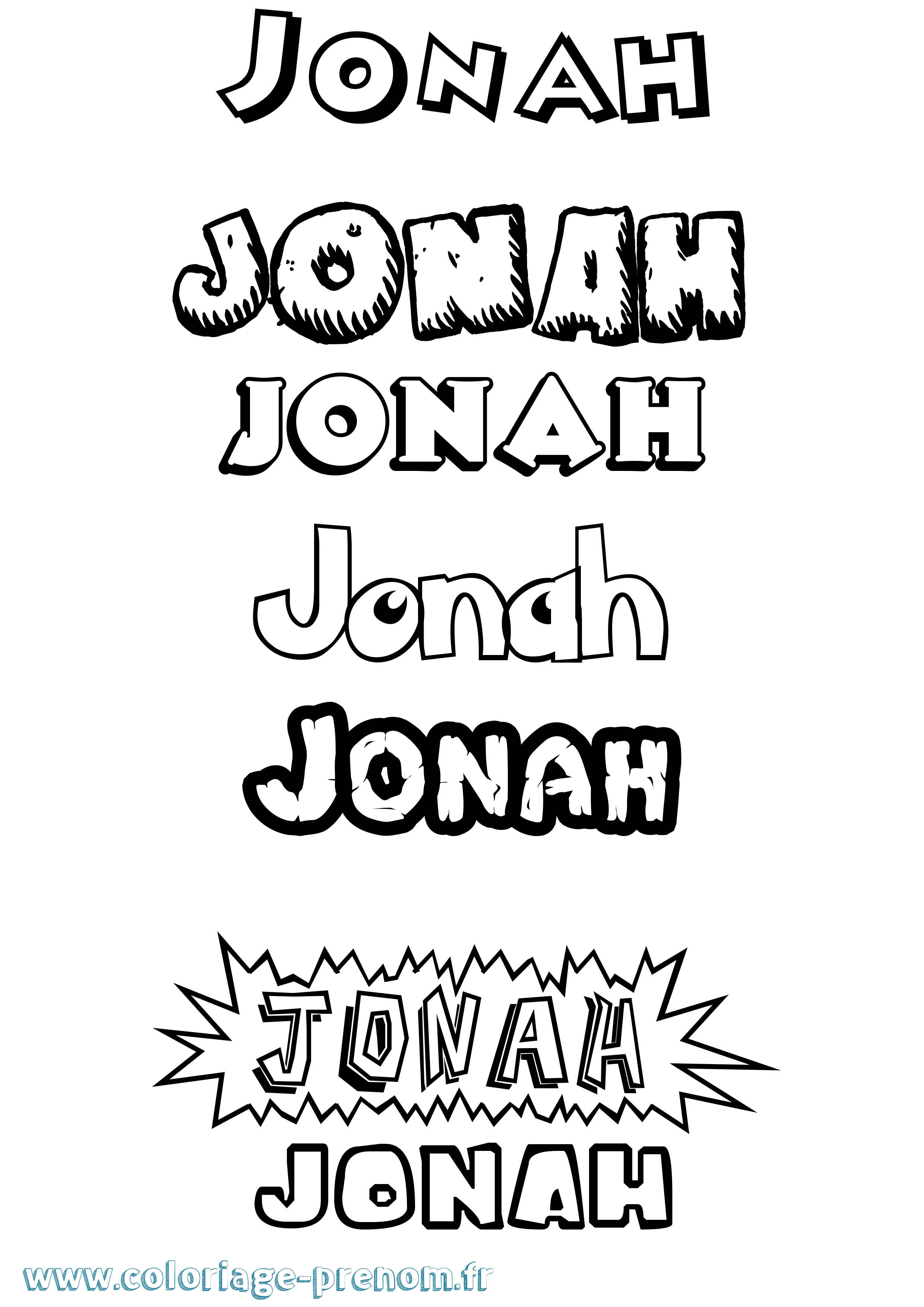 Coloriage Jonah Coloriage prénom Jonah