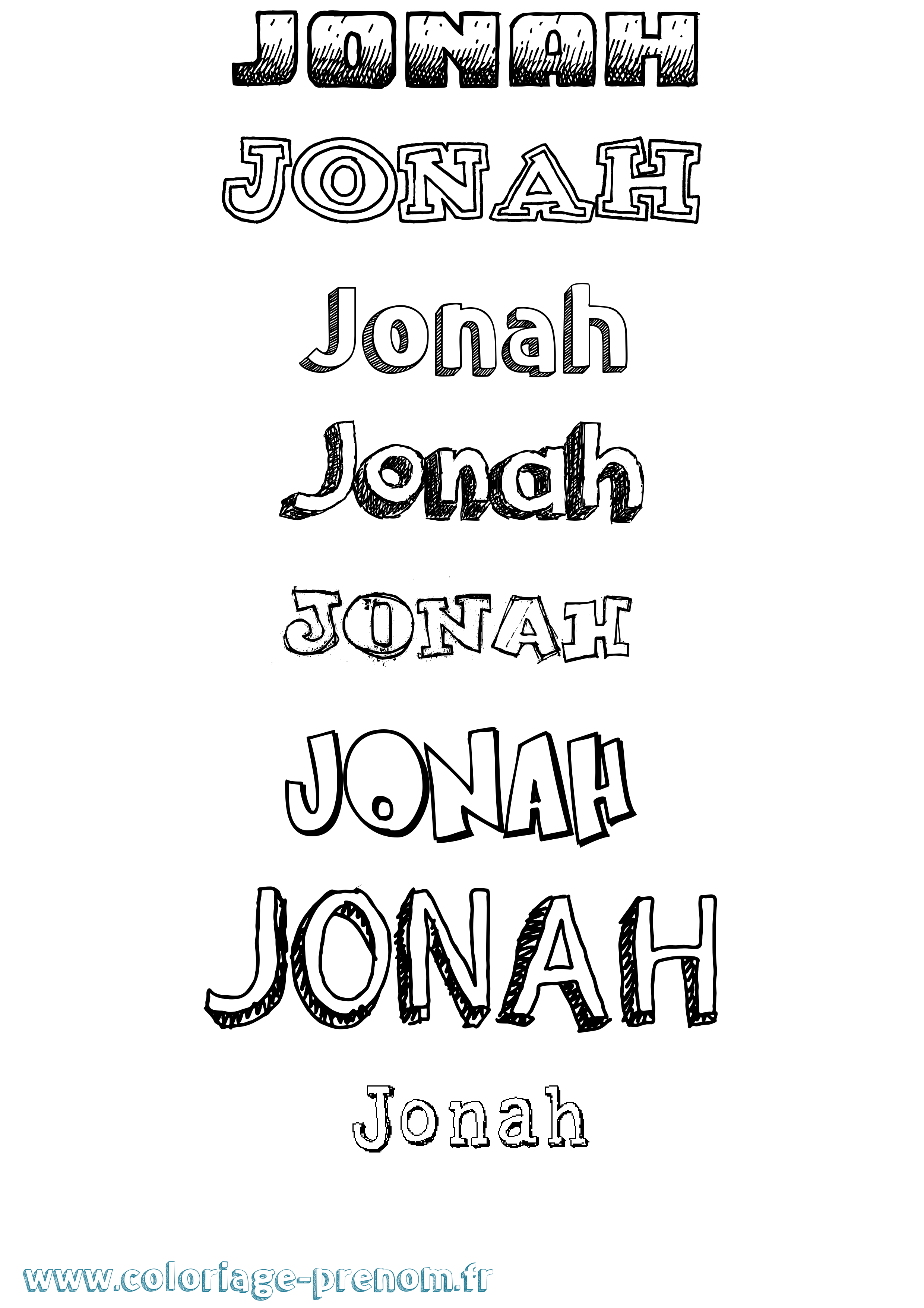Coloriage prénom Jonah Dessiné