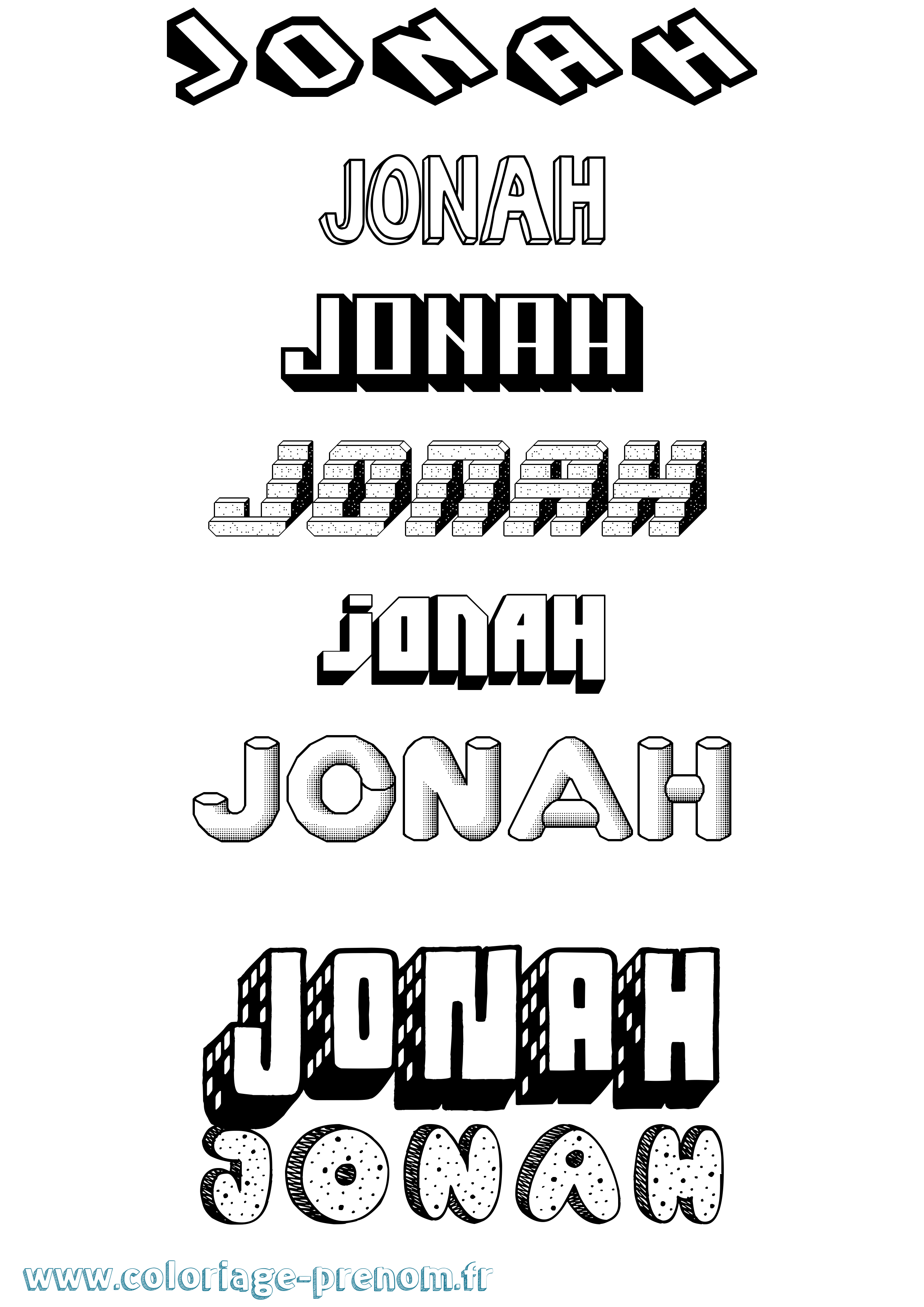Coloriage Jonah Coloriage prénom Jonah
