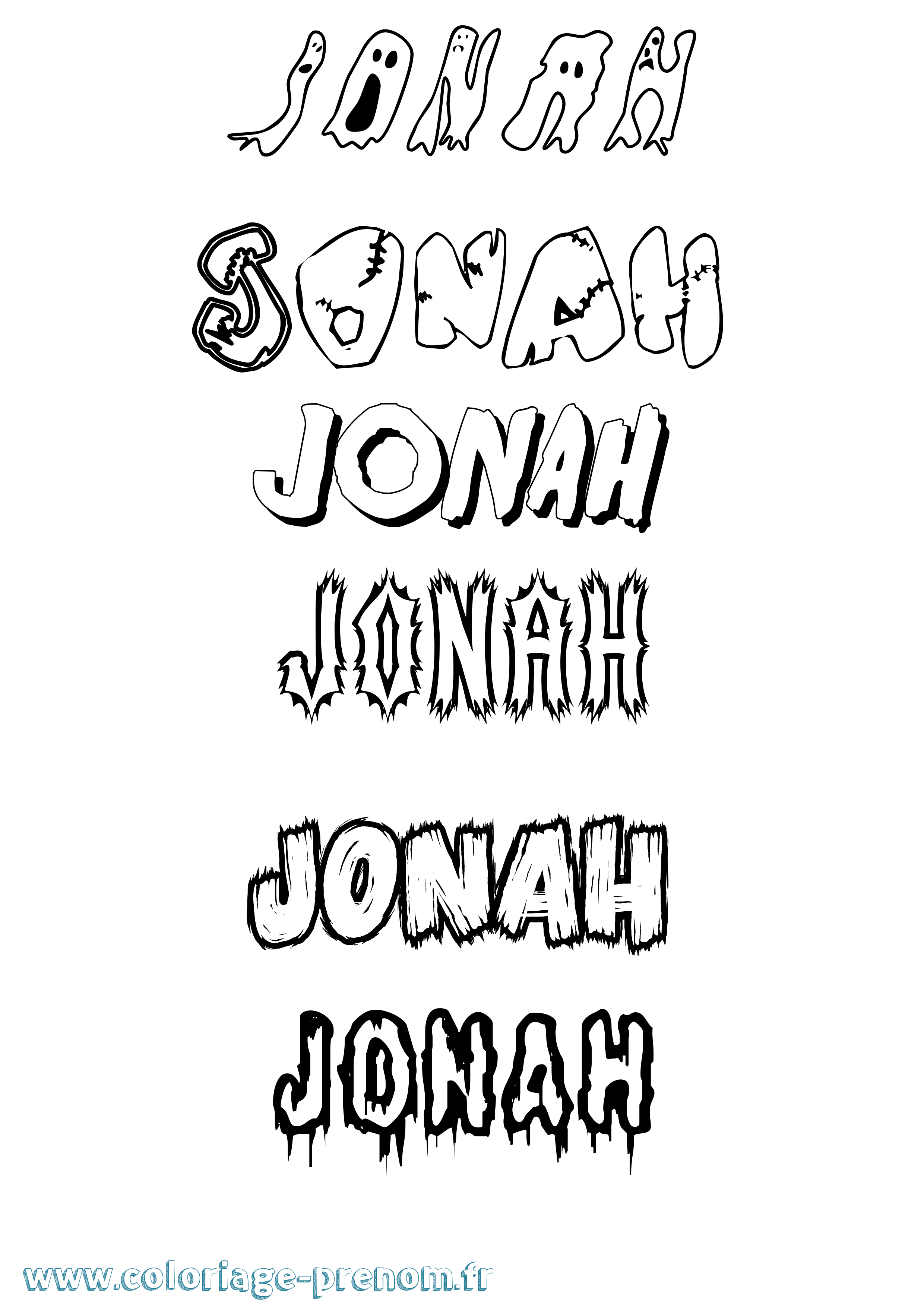 Coloriage prénom Jonah Frisson