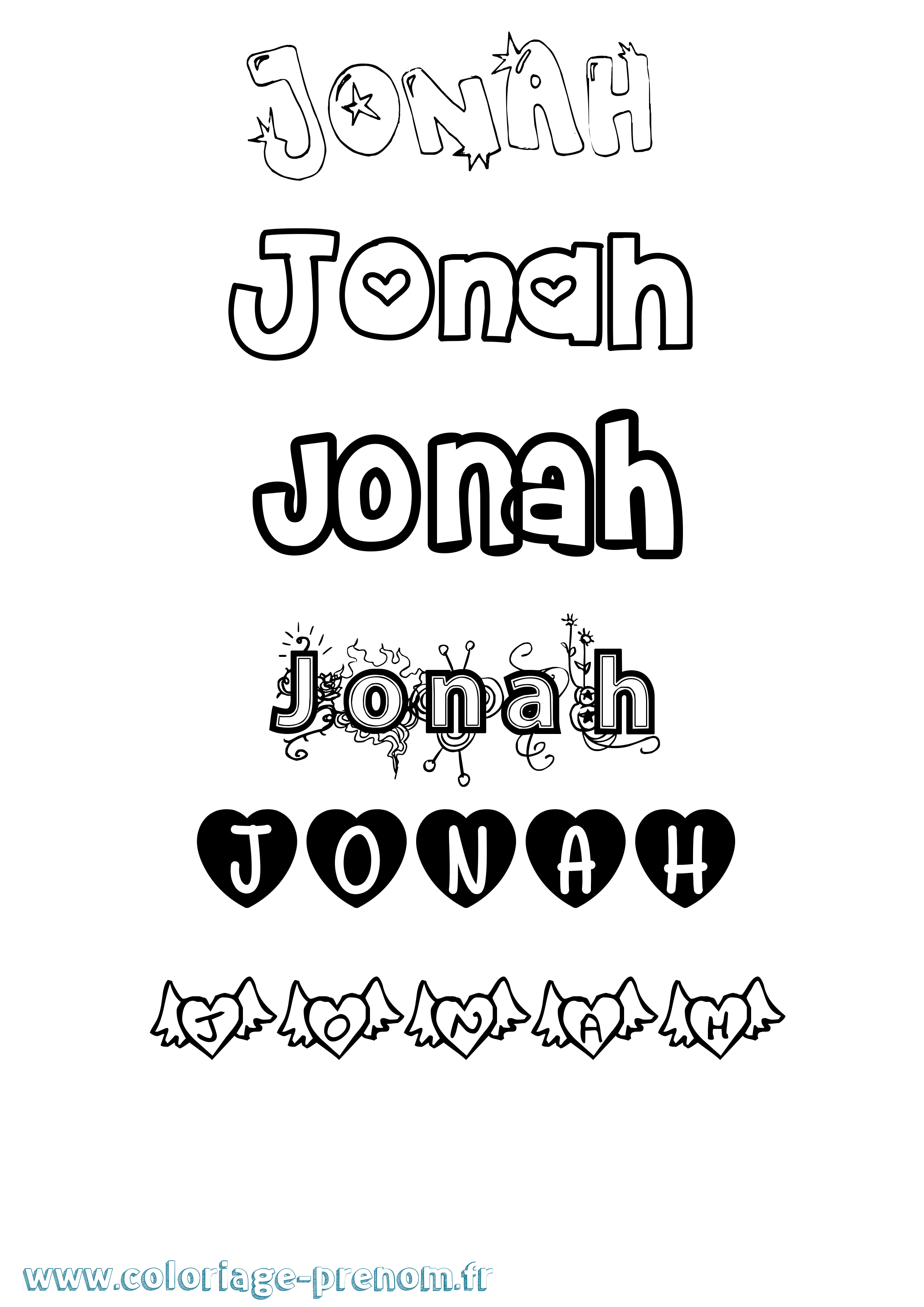 Coloriage Jonah Coloriage prénom Jonah