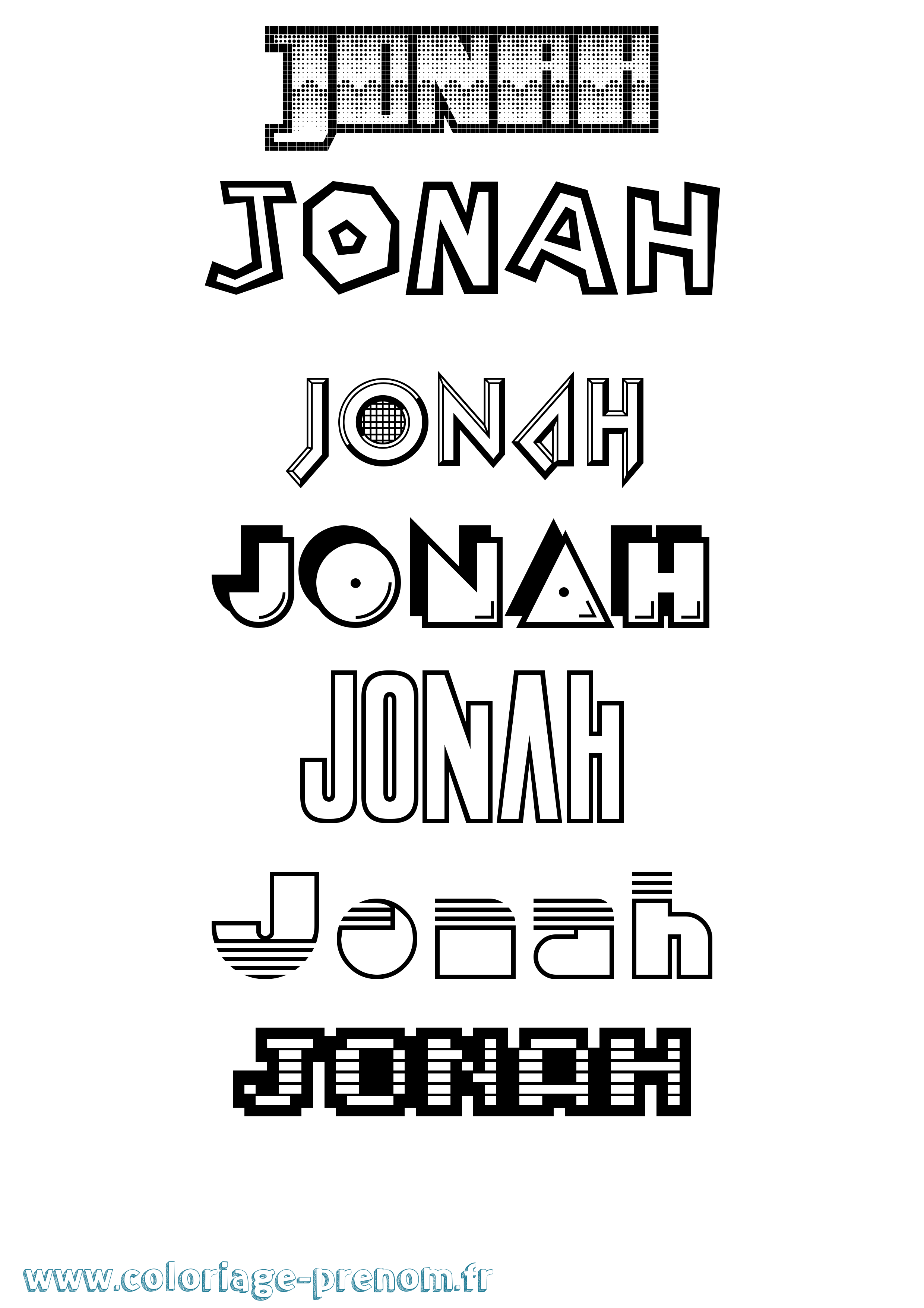Coloriage Jonah Coloriage prénom Jonah