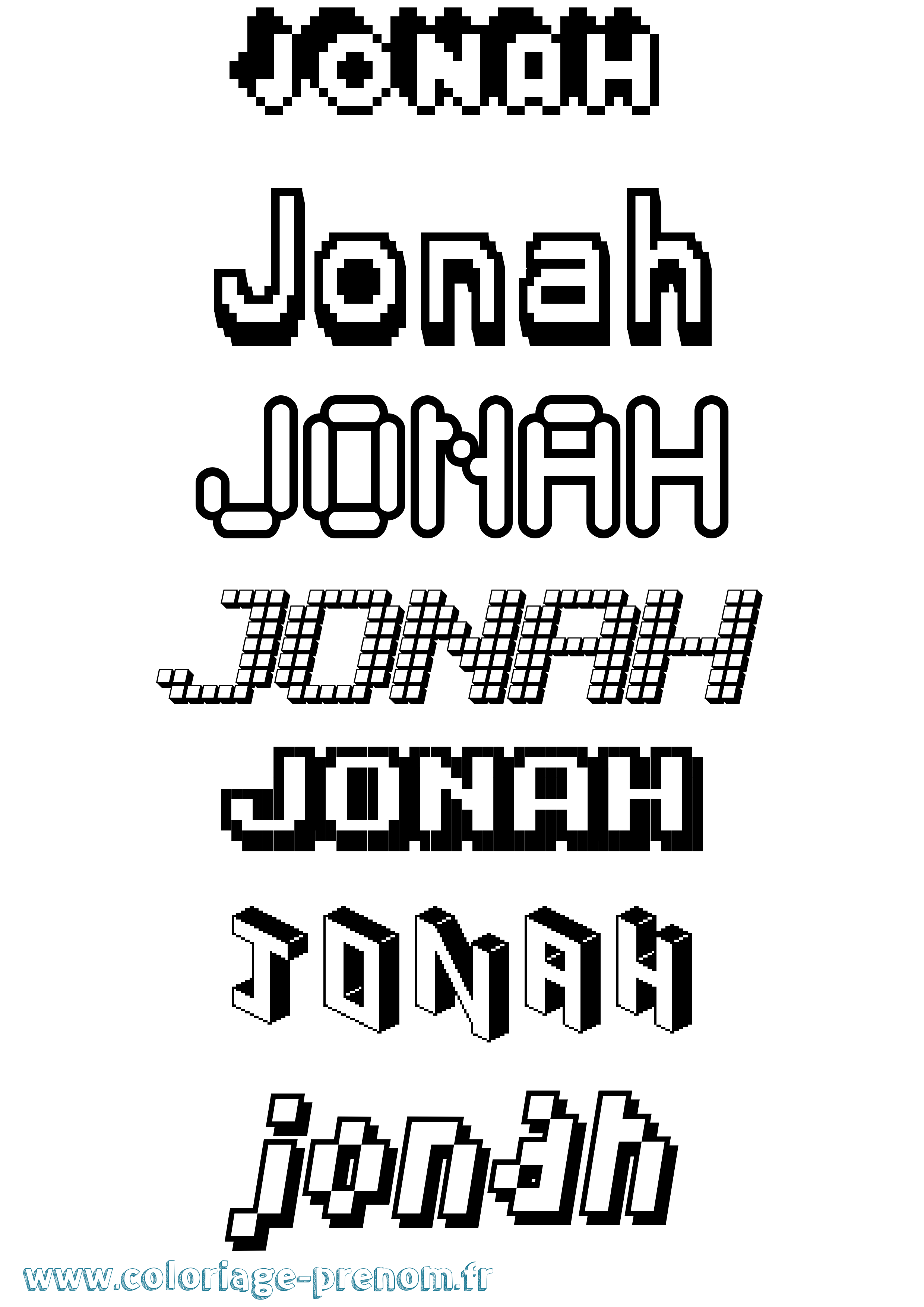 Coloriage Jonah Coloriage prénom Jonah