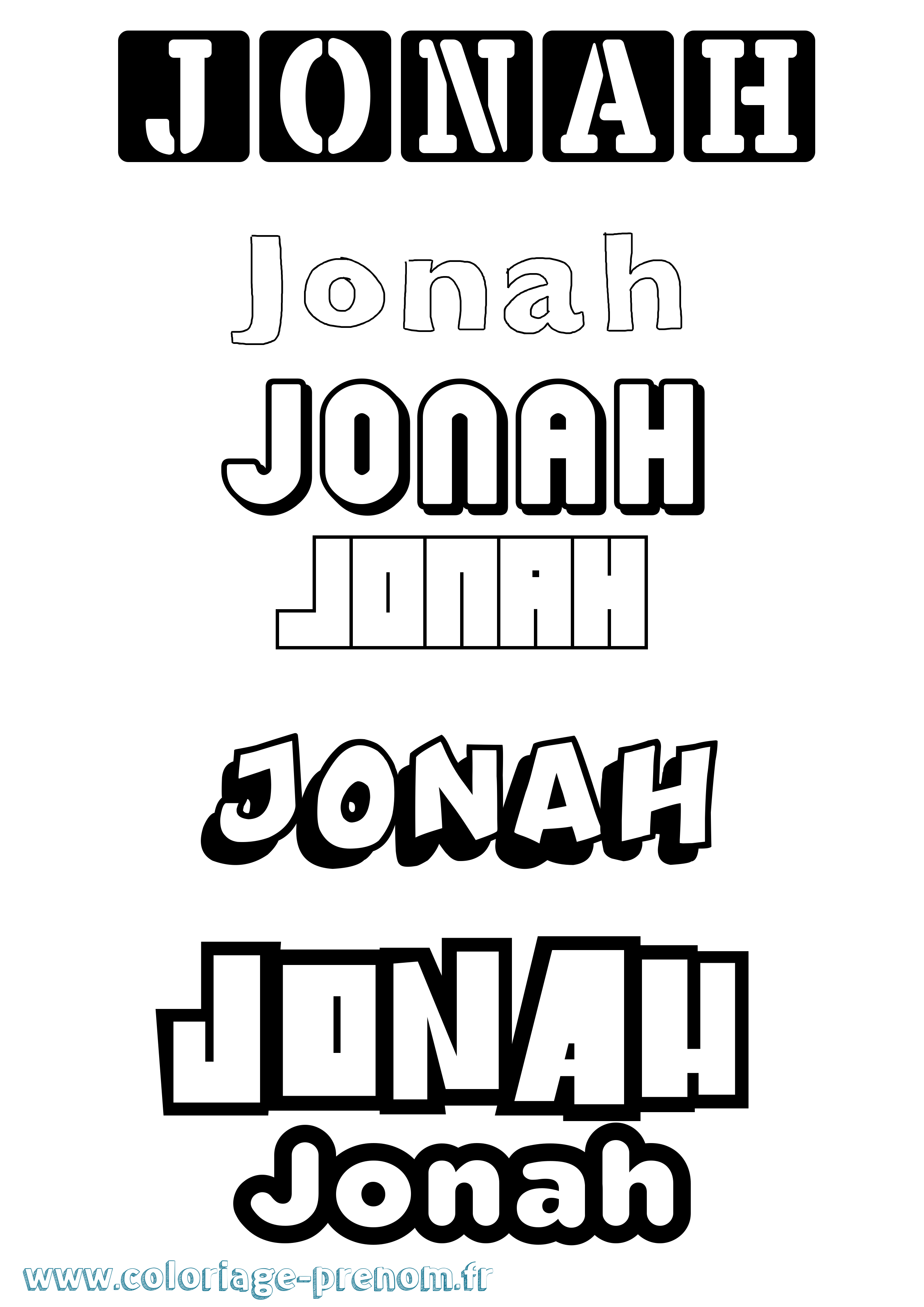 Coloriage Jonah Coloriage prénom Jonah