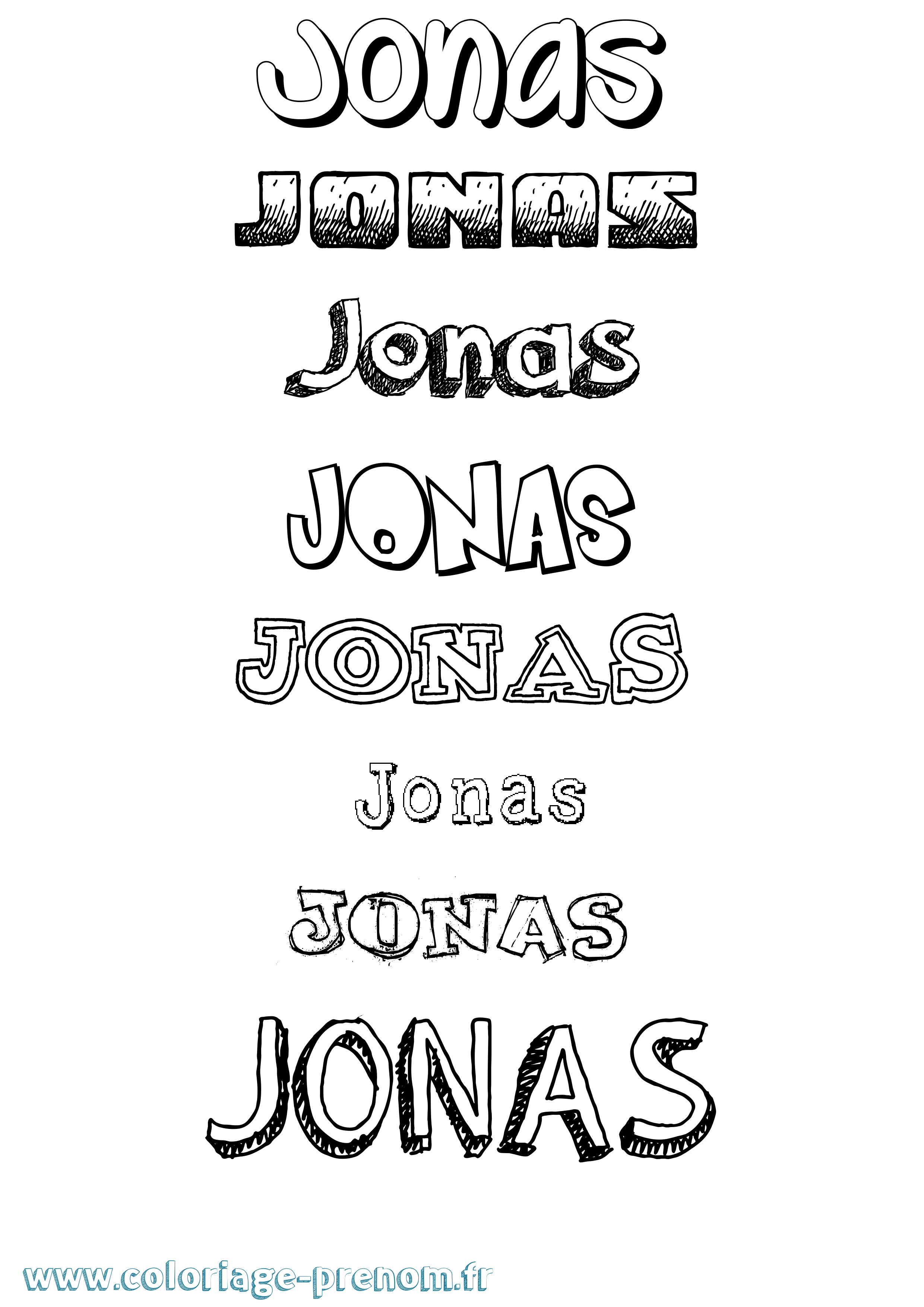 Coloriage prénom Jonas Dessiné