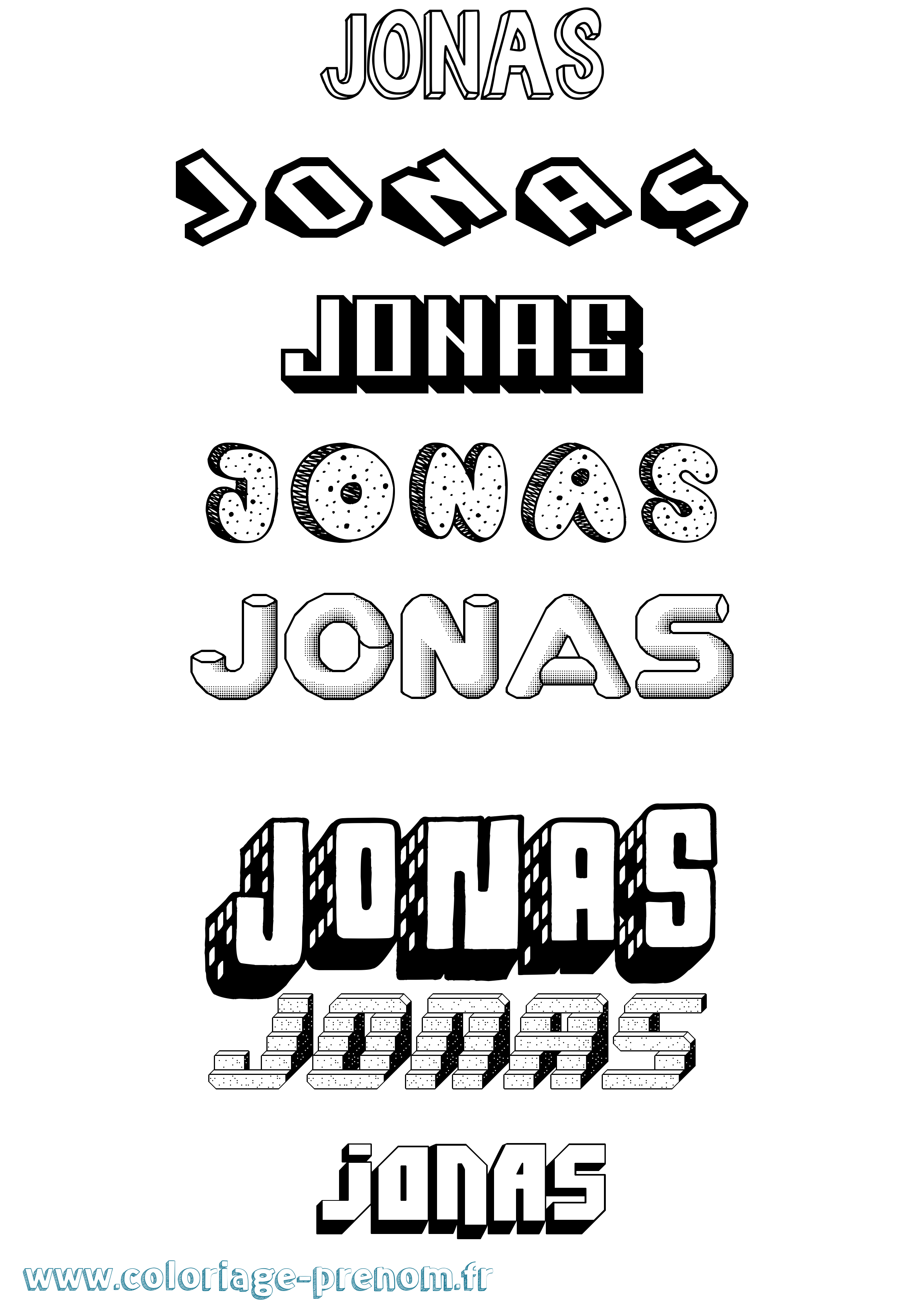 Coloriage prénom Jonas