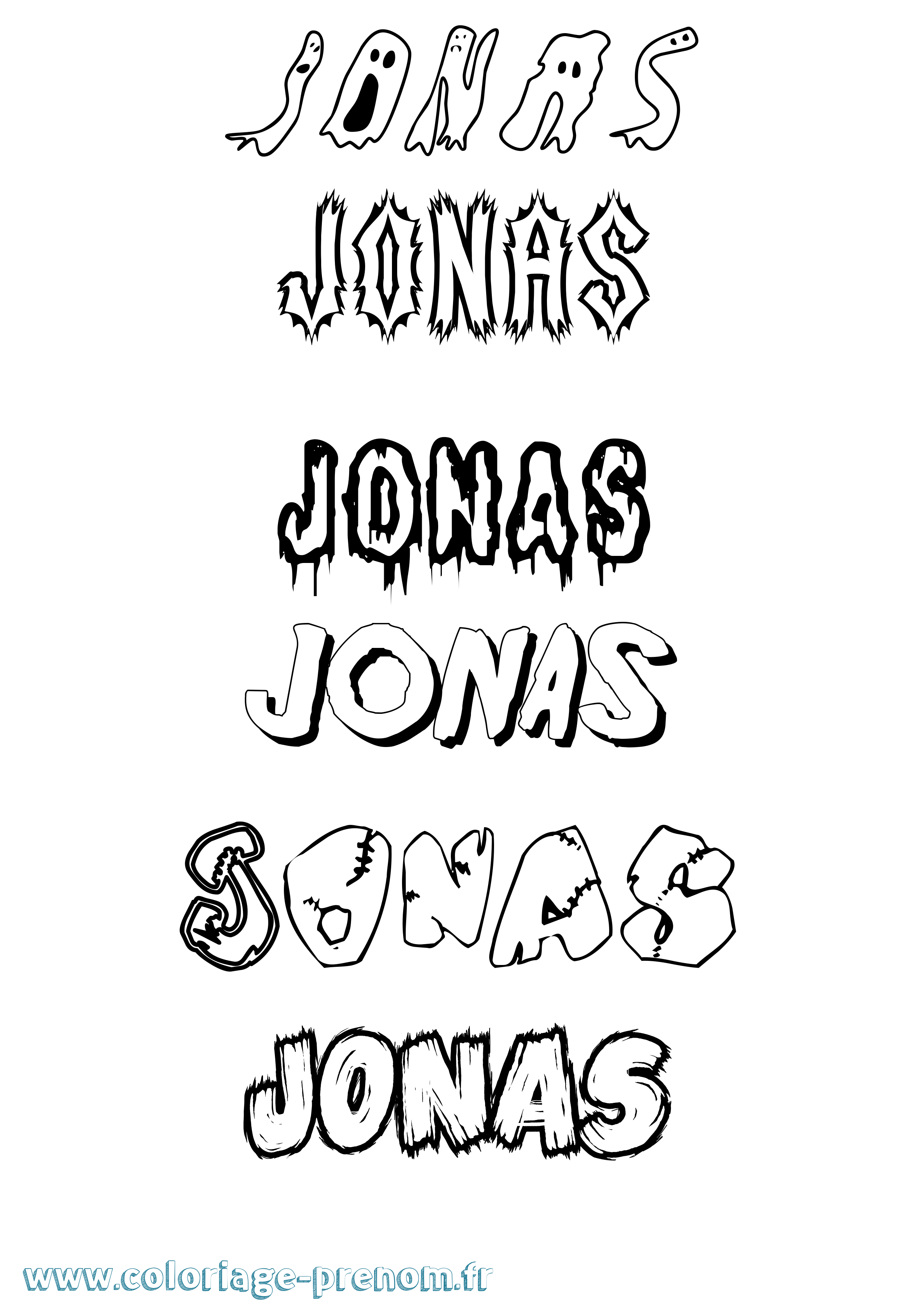 Coloriage prénom Jonas Frisson