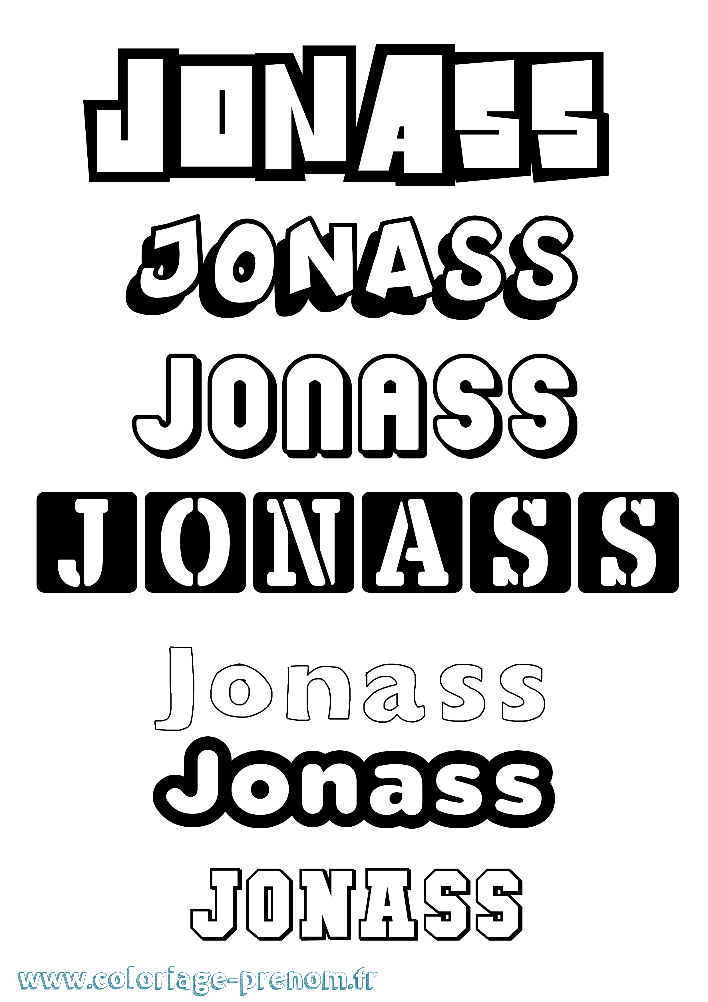 Coloriage prénom Jonass Simple