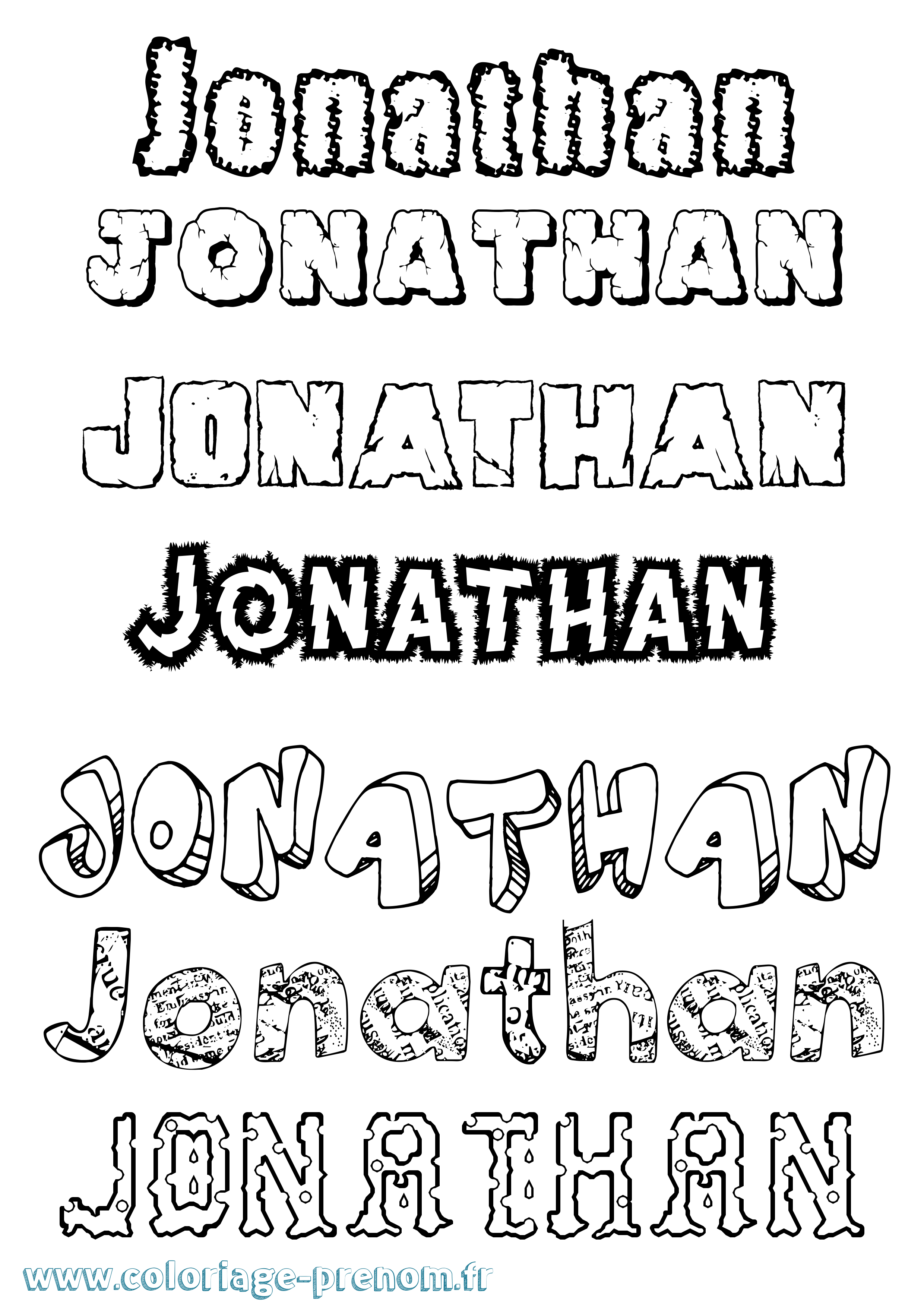 Coloriage prénom Jonathan