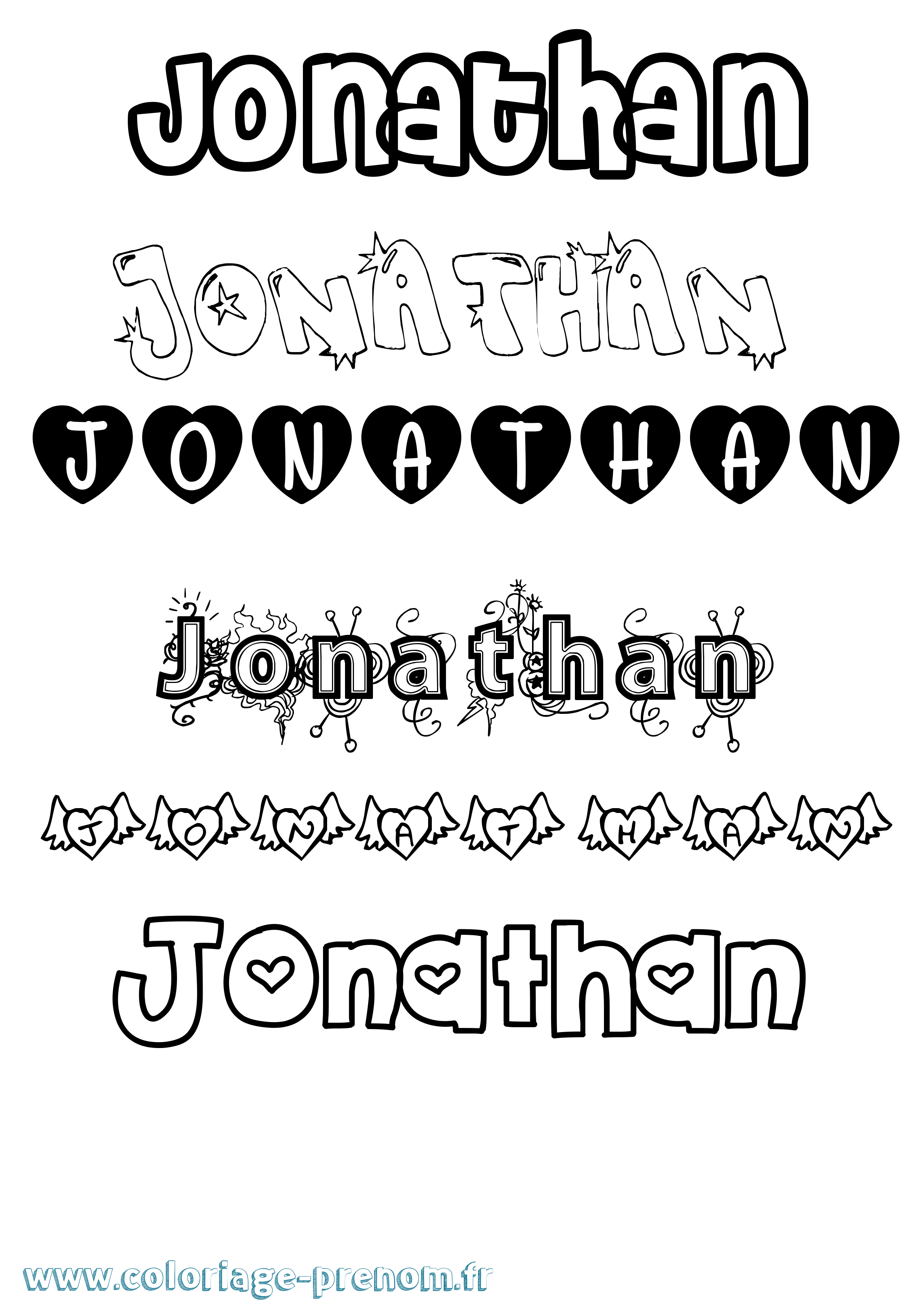 Coloriage prénom Jonathan