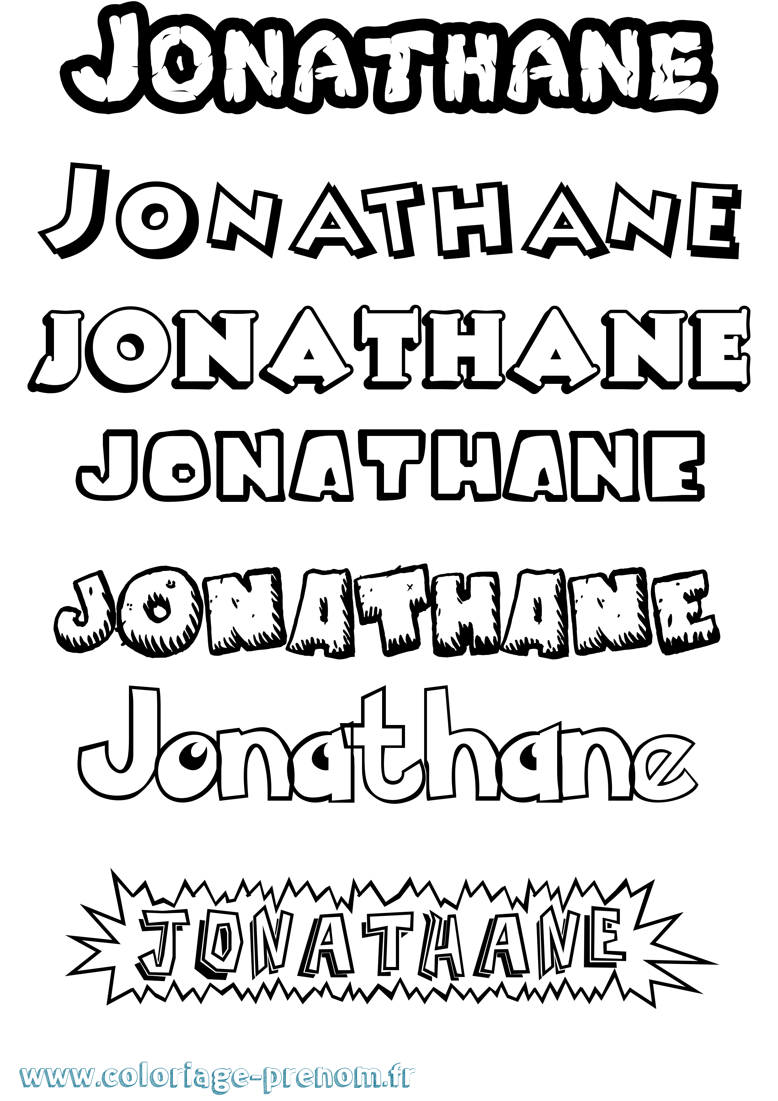 Coloriage prénom Jonathane Dessin Animé