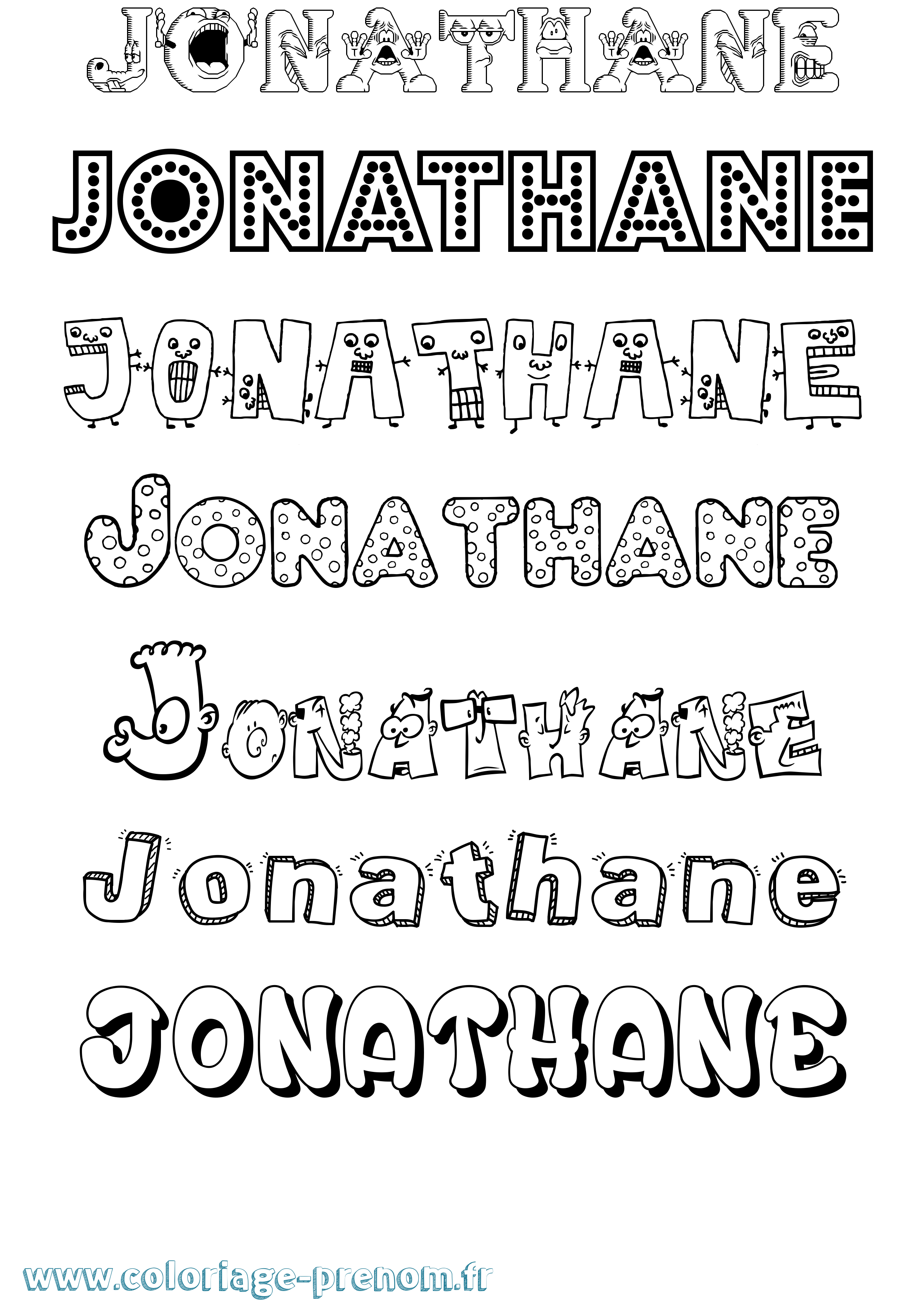 Coloriage prénom Jonathane Fun