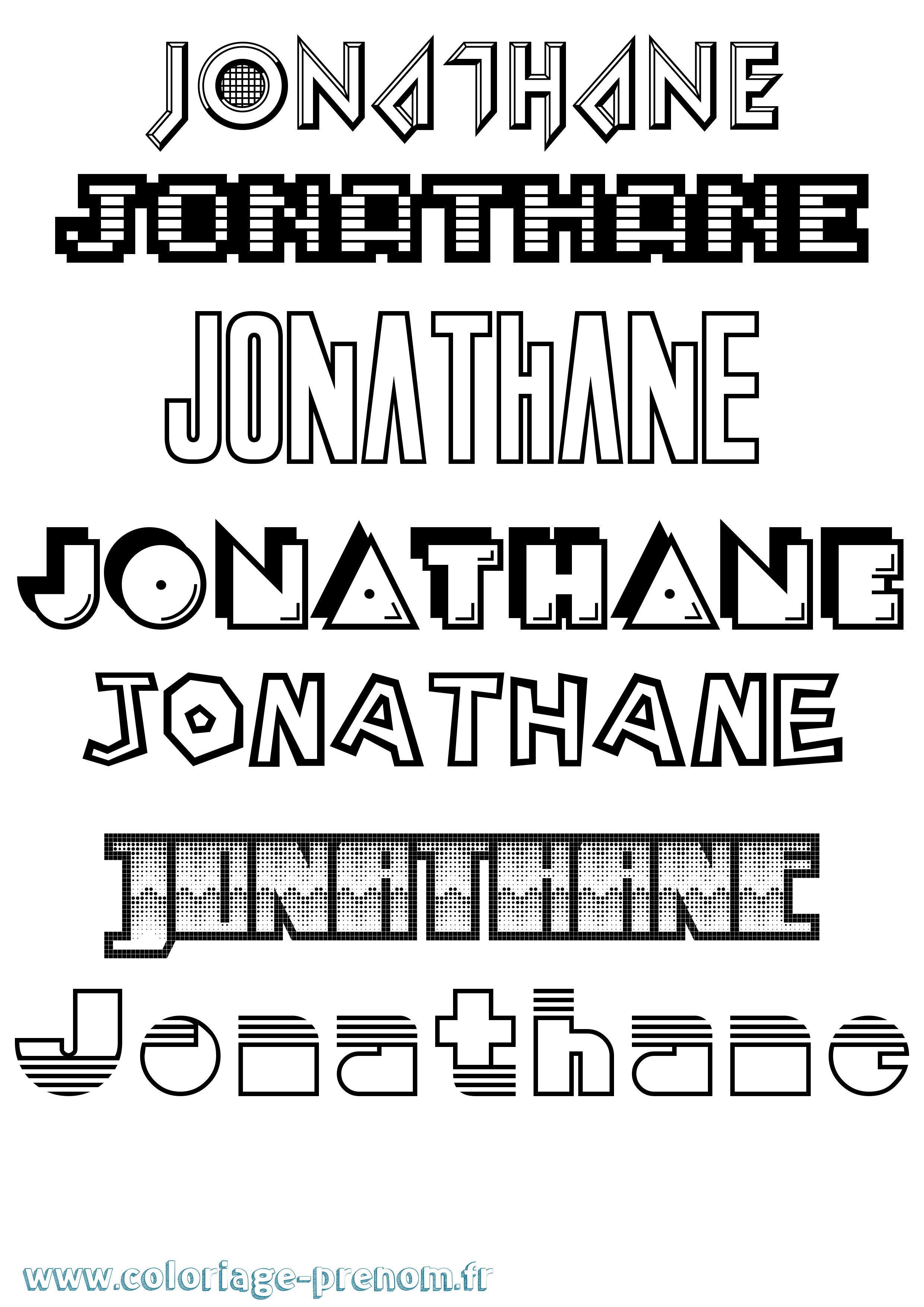 Coloriage prénom Jonathane Jeux Vidéos