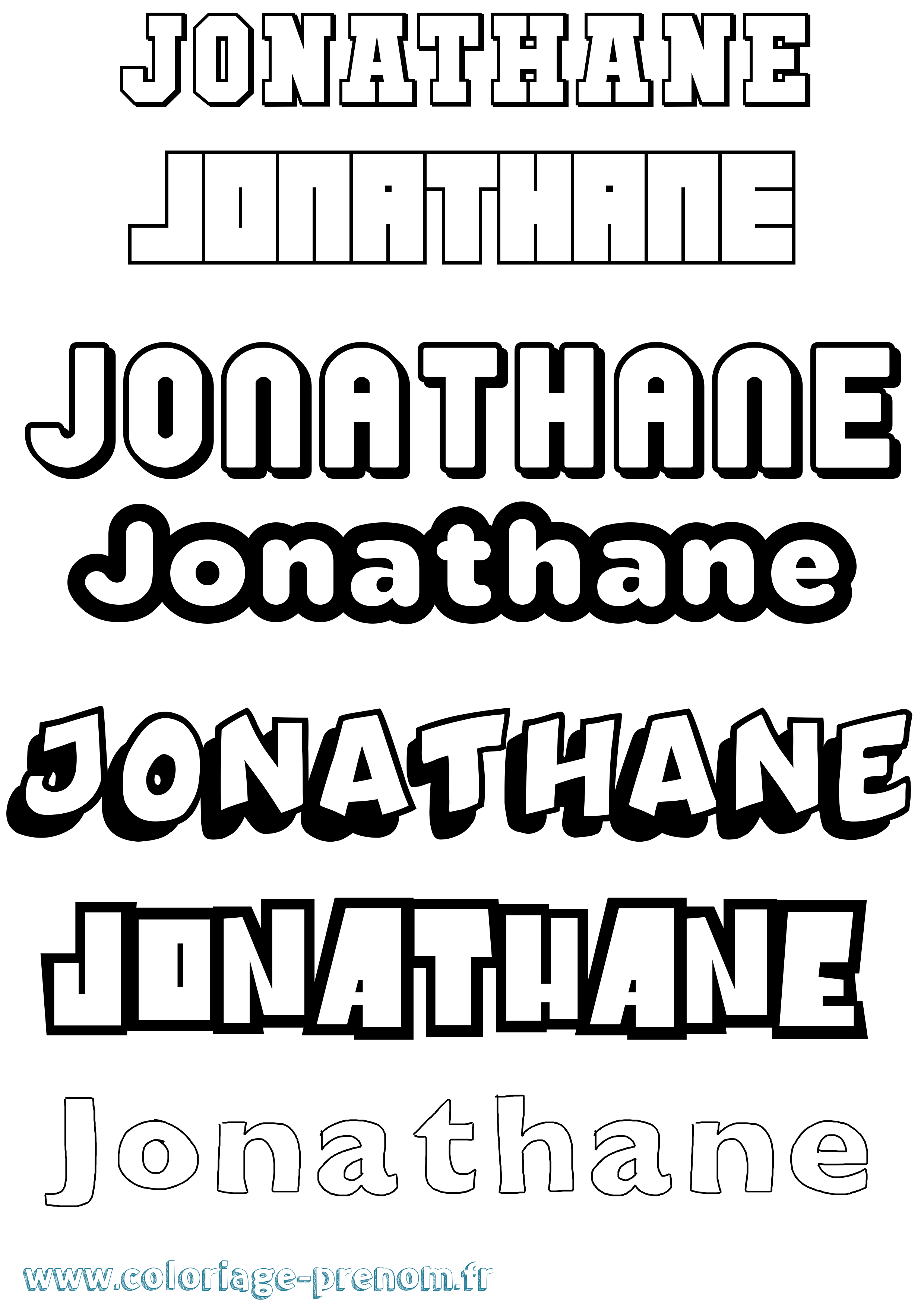 Coloriage prénom Jonathane Simple