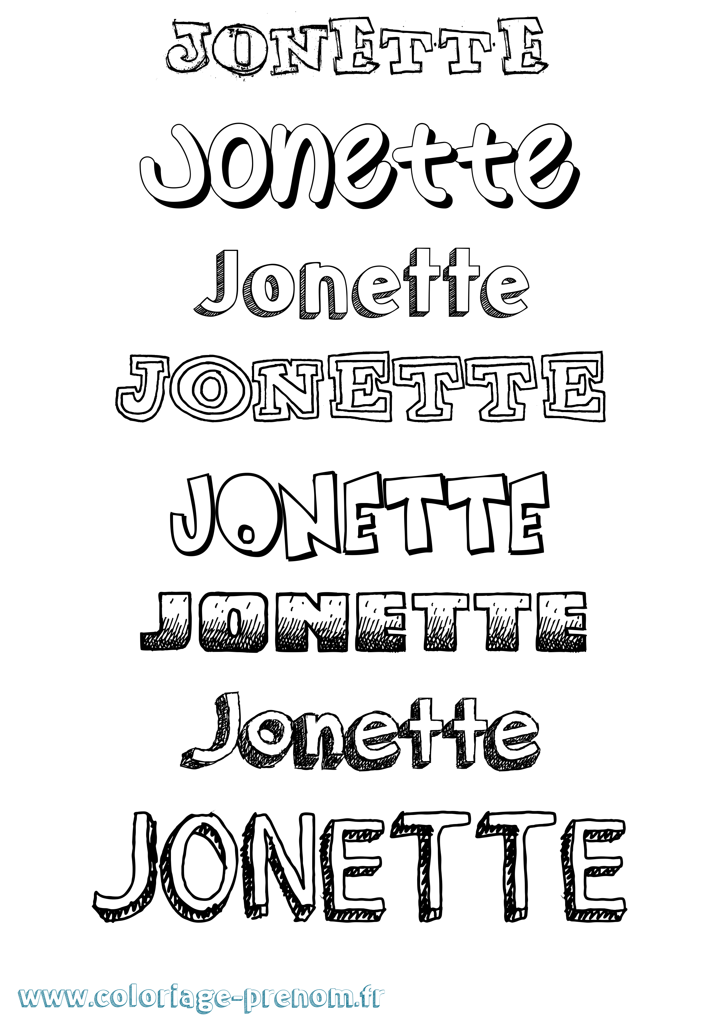 Coloriage prénom Jonette Dessiné