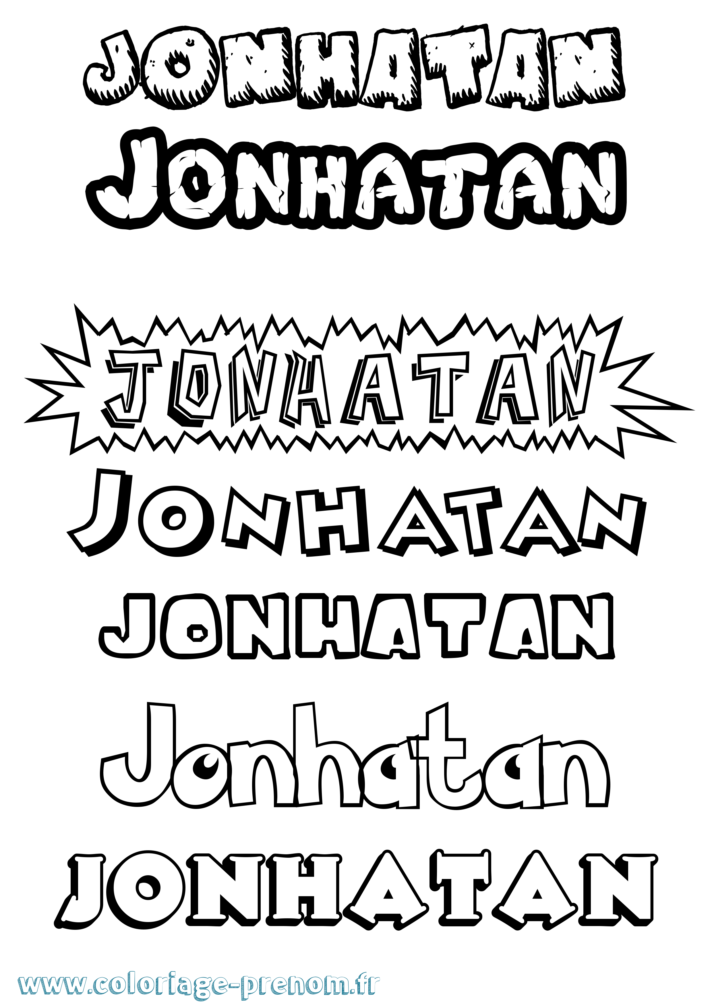 Coloriage prénom Jonhatan Dessin Animé