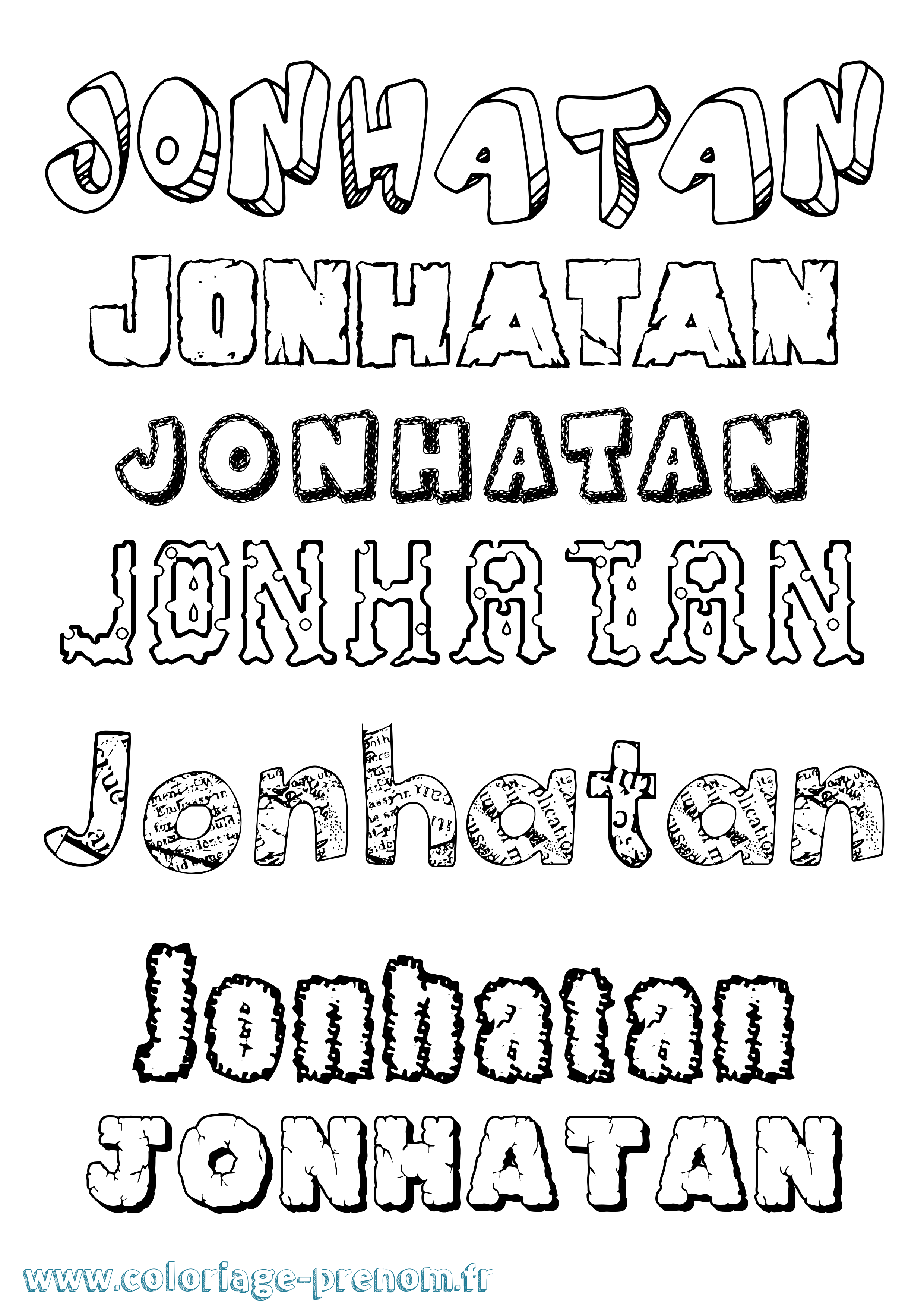 Coloriage prénom Jonhatan Destructuré