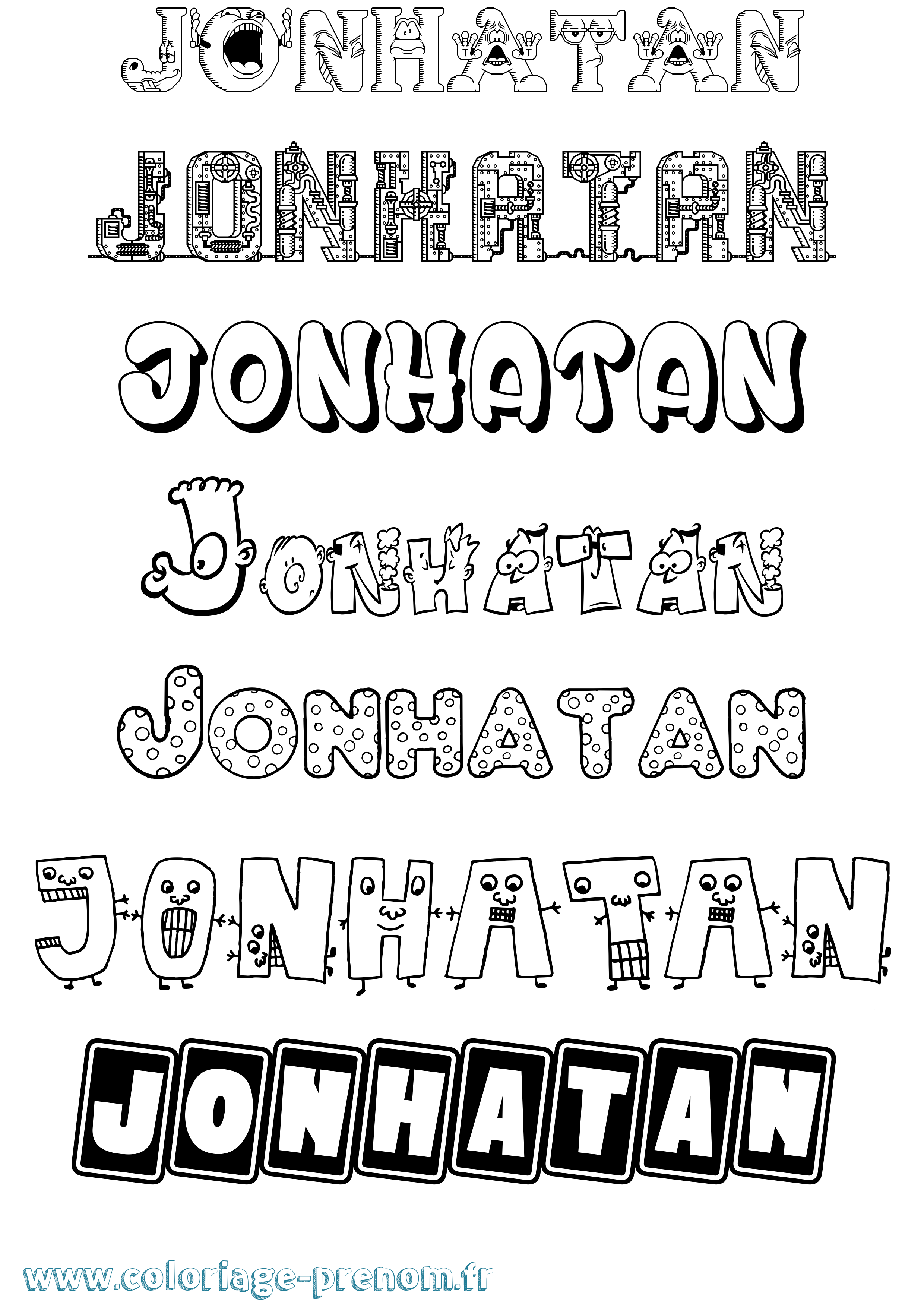 Coloriage prénom Jonhatan Fun