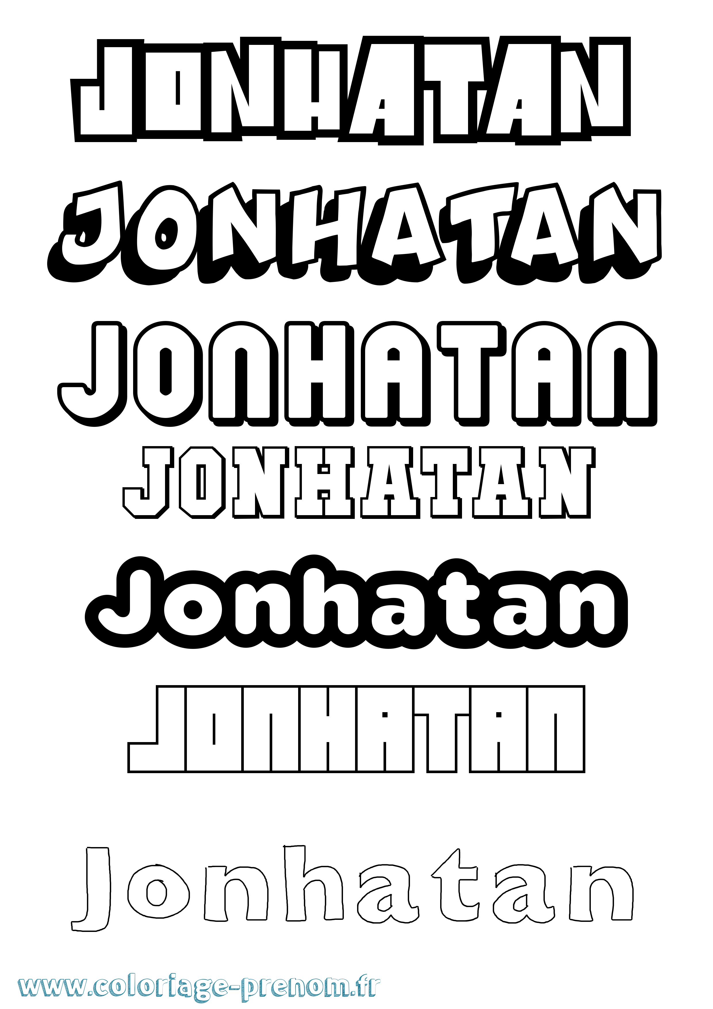 Coloriage prénom Jonhatan Simple
