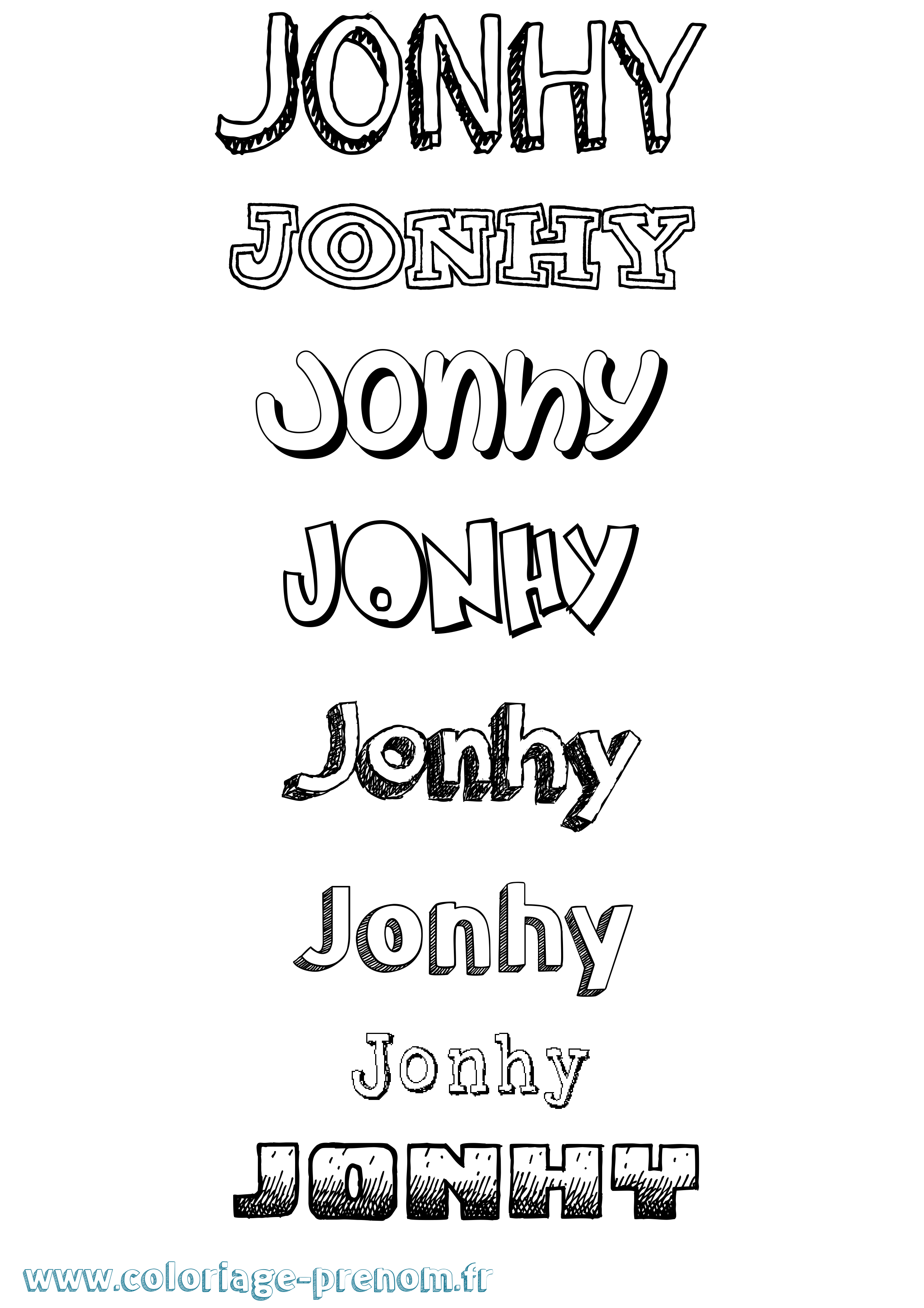 Coloriage prénom Jonhy Dessiné
