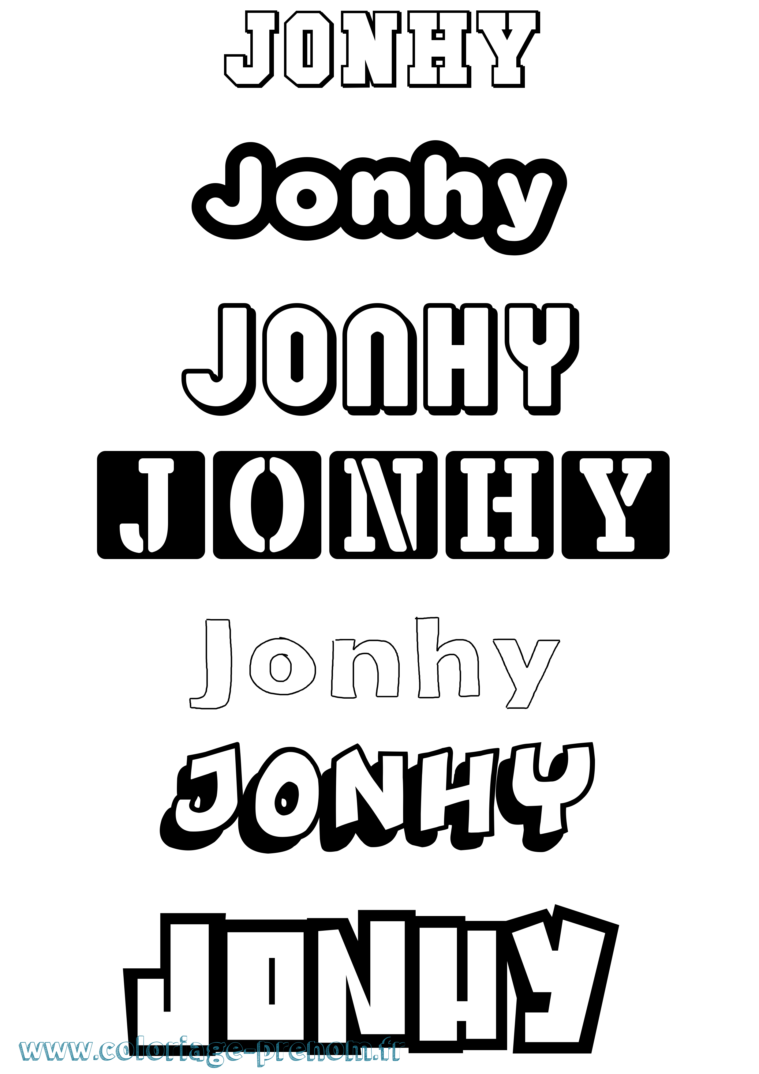 Coloriage prénom Jonhy Simple