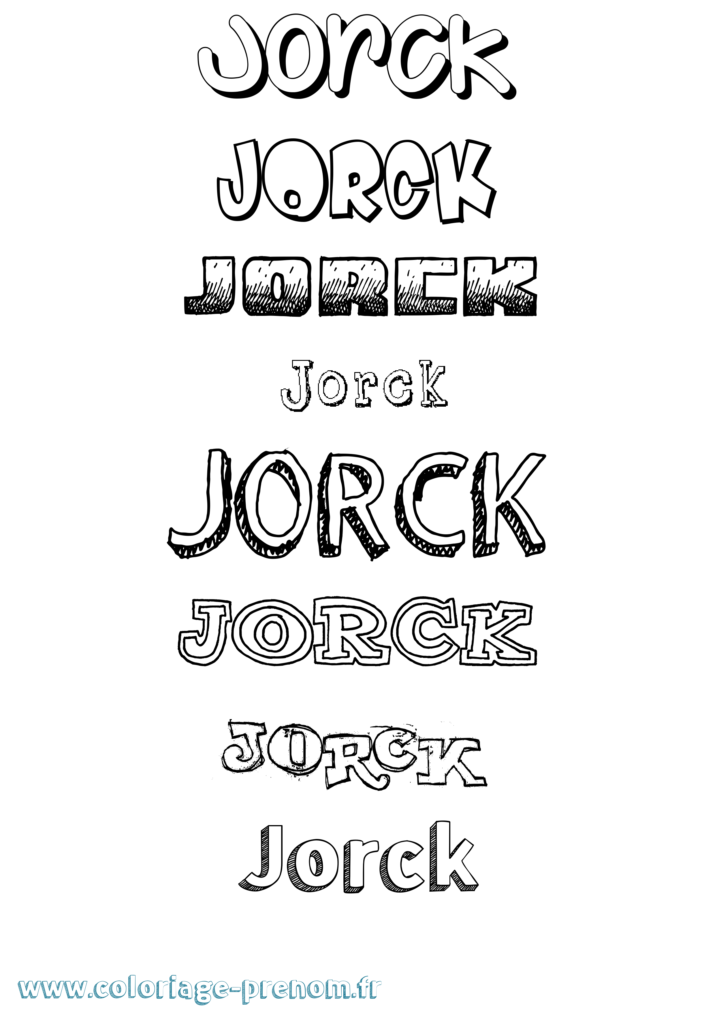 Coloriage prénom Jorck Dessiné