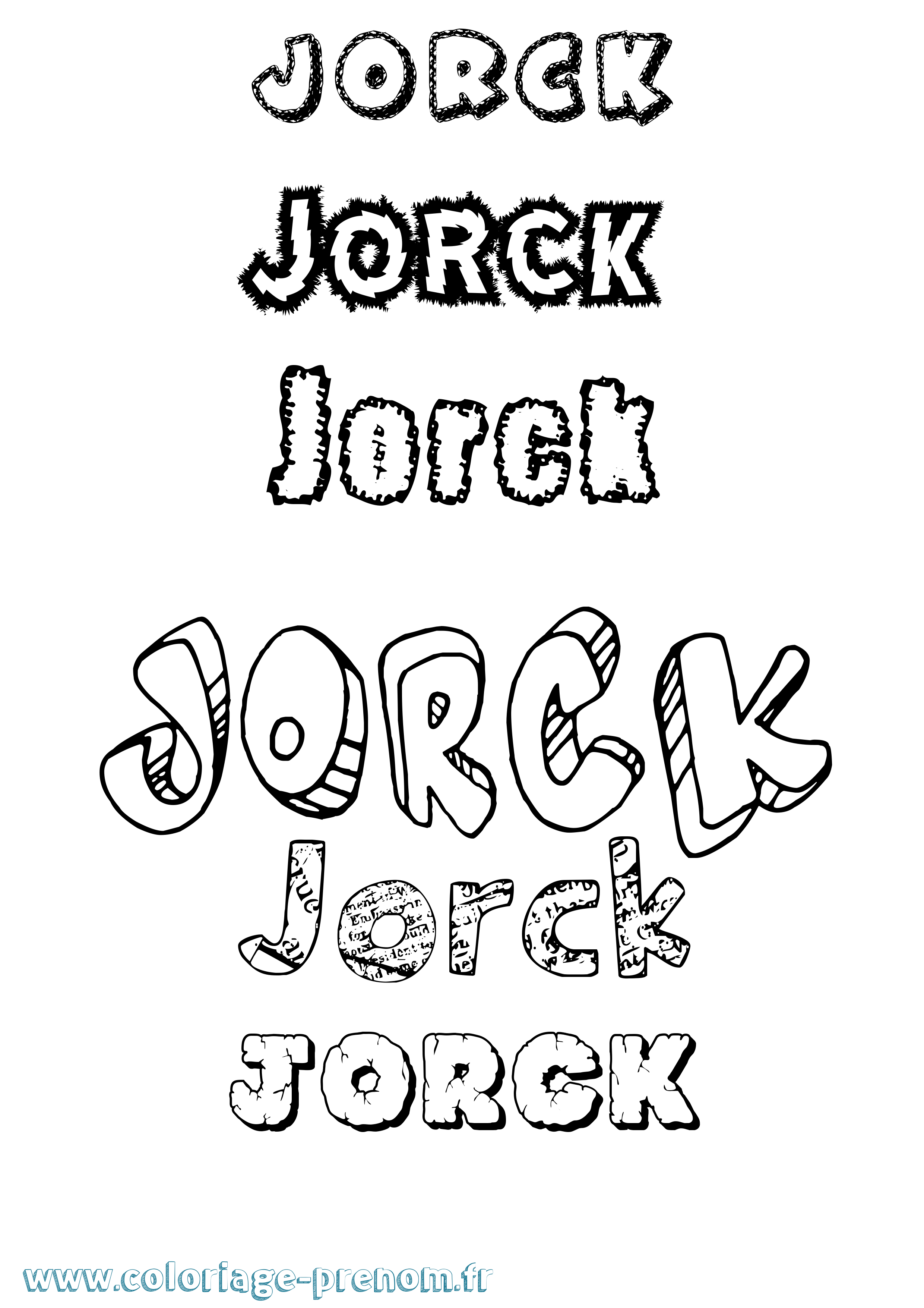 Coloriage prénom Jorck Destructuré