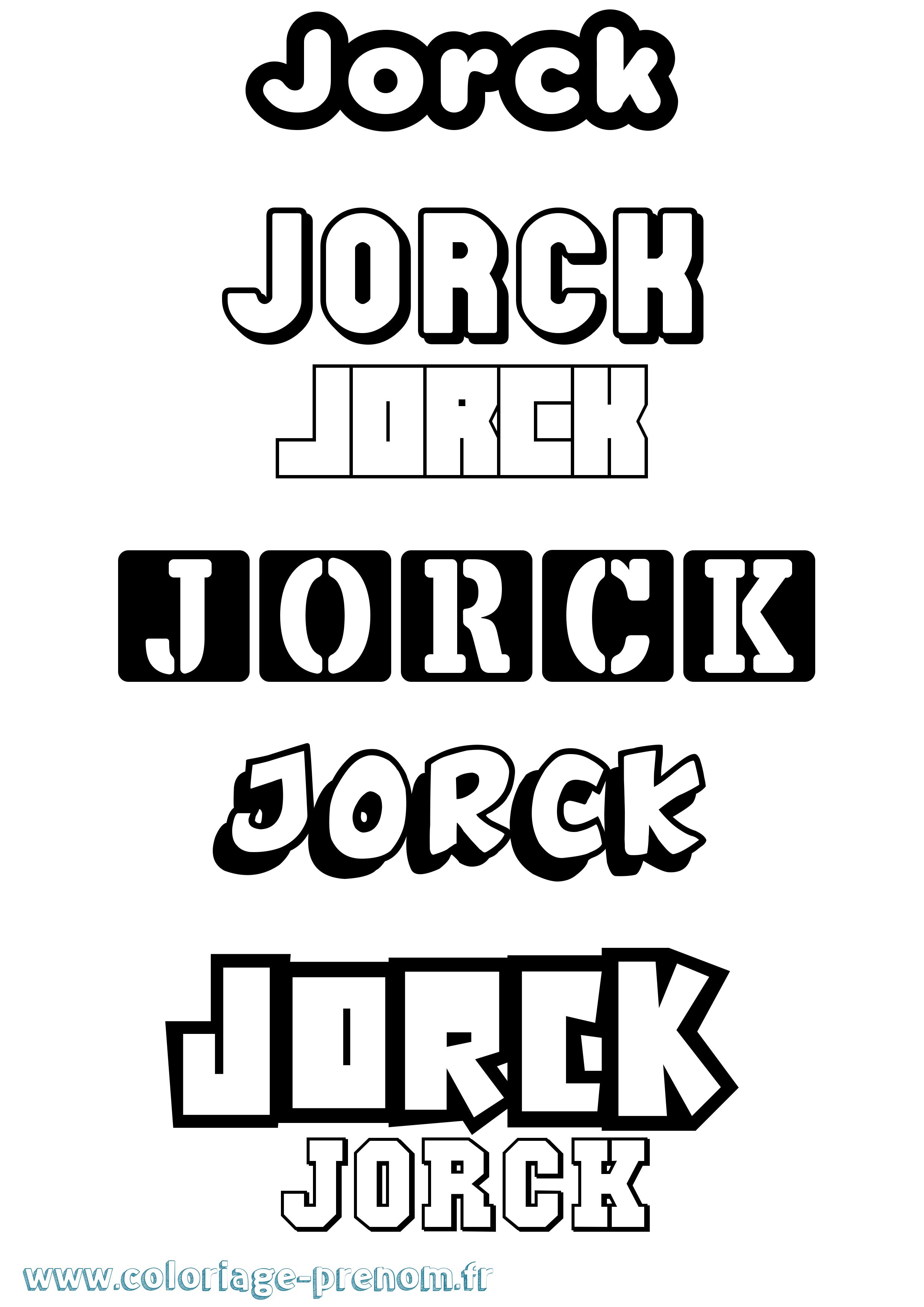 Coloriage prénom Jorck Simple