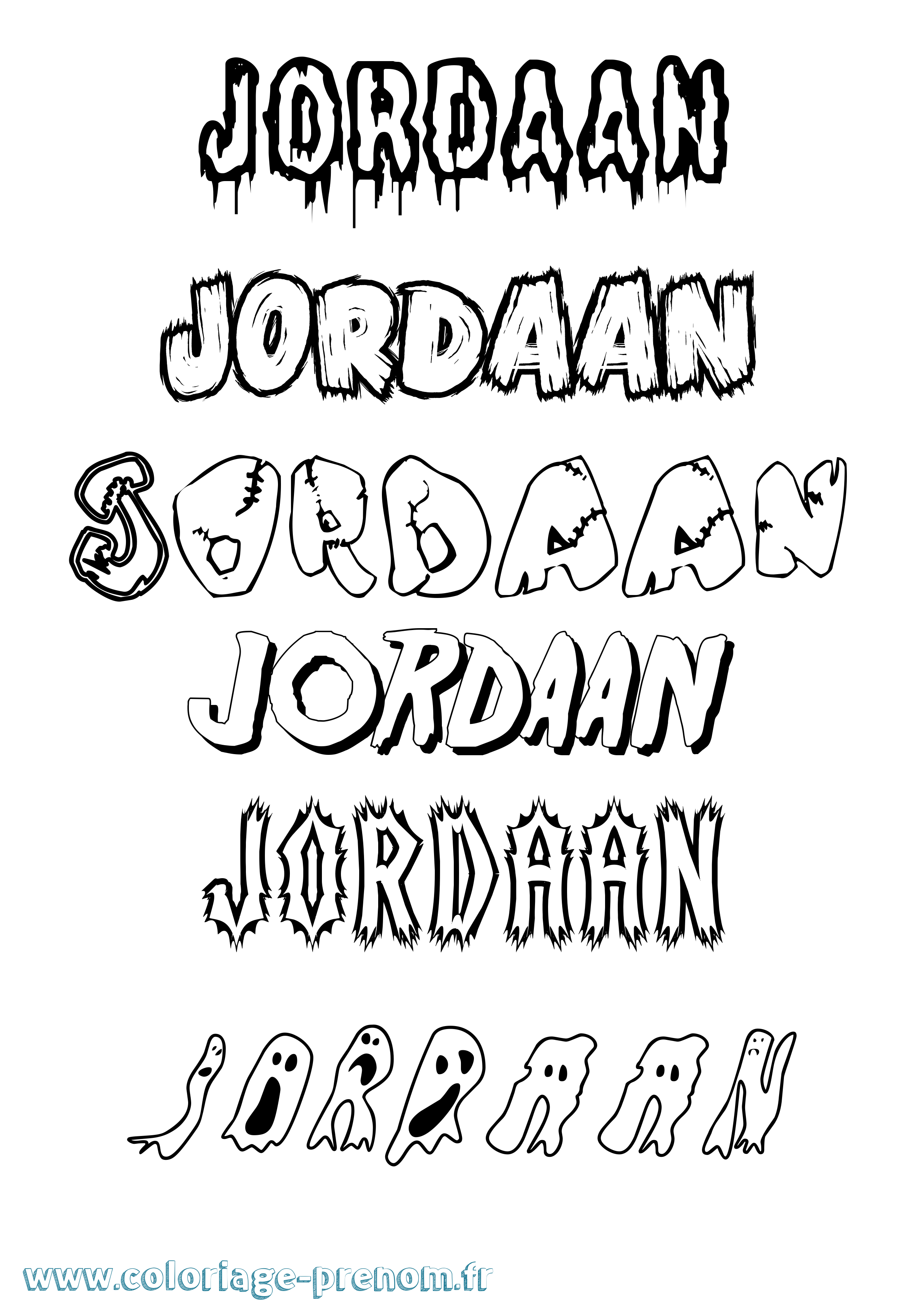 Coloriage Jordaan Frisson Coloriage prénom Jordaan Frisson
