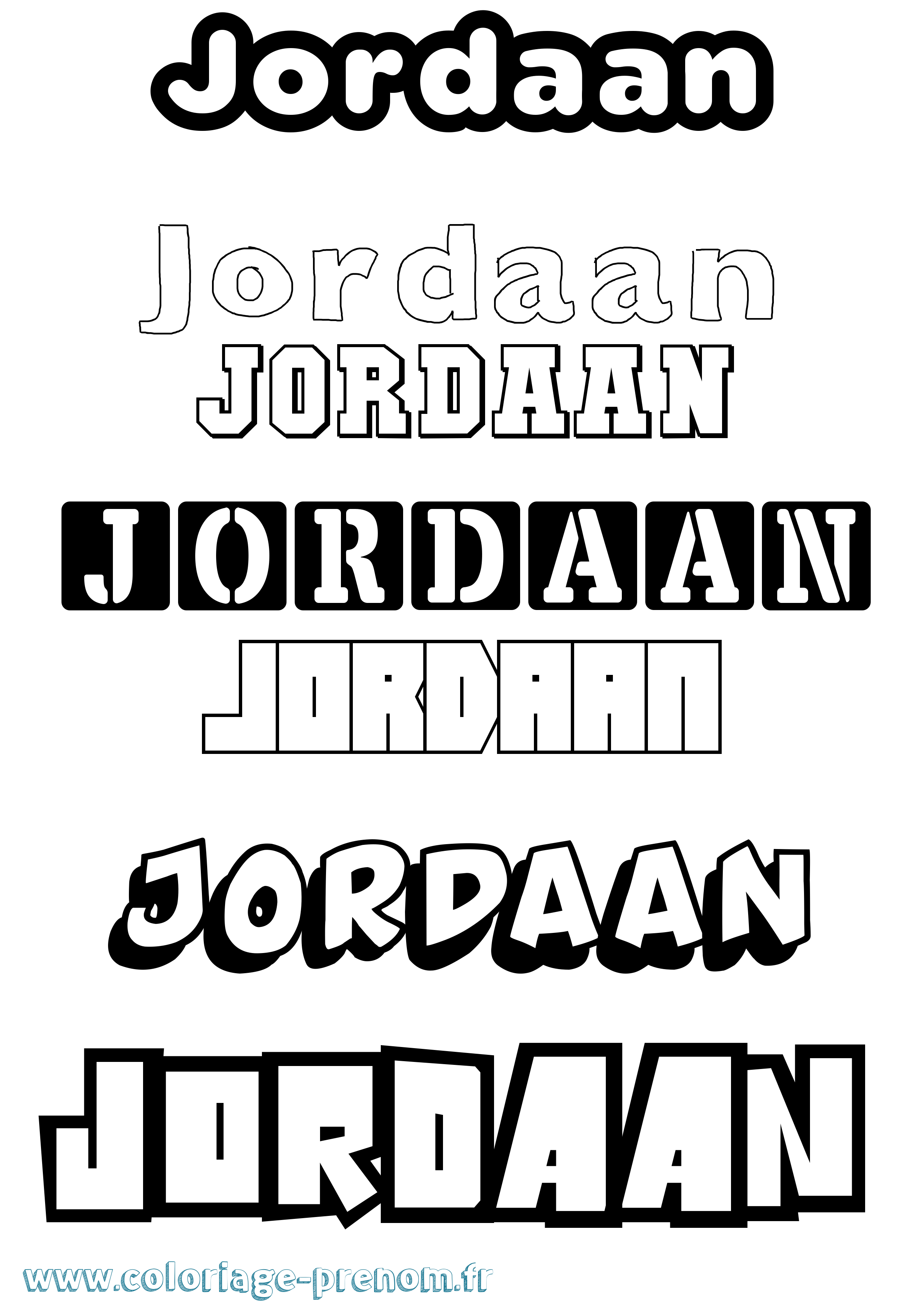 Coloriage Jordaan Simple Coloriage prénom Jordaan Simple