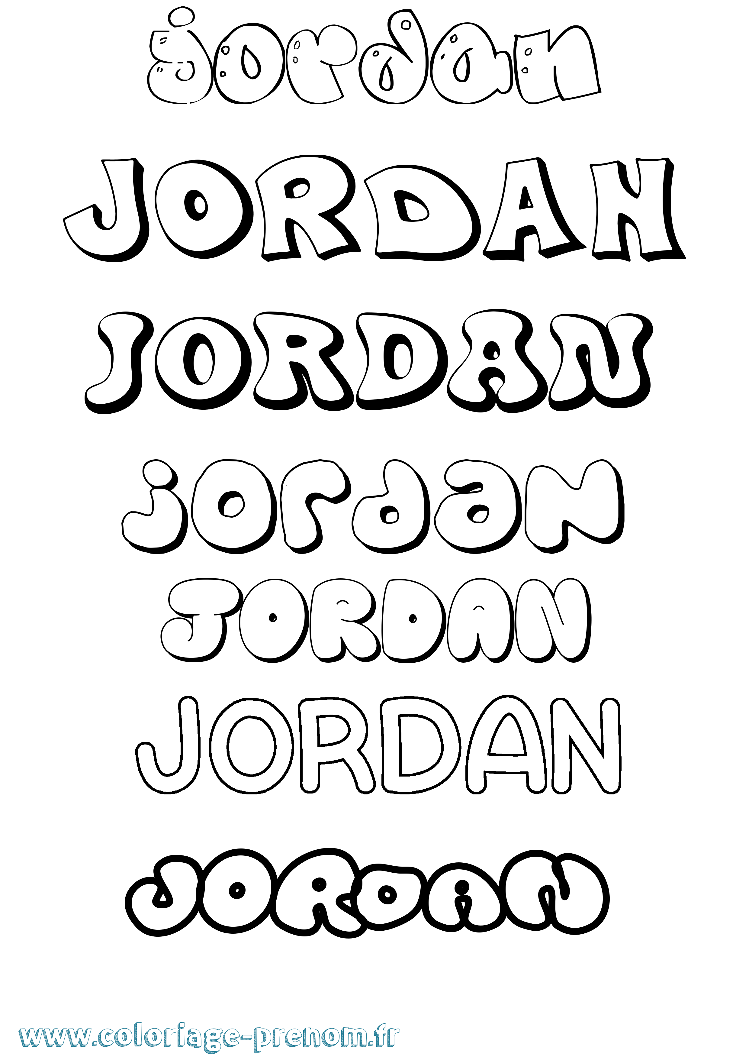 Coloriage Jordan Coloriage prénom Jordan