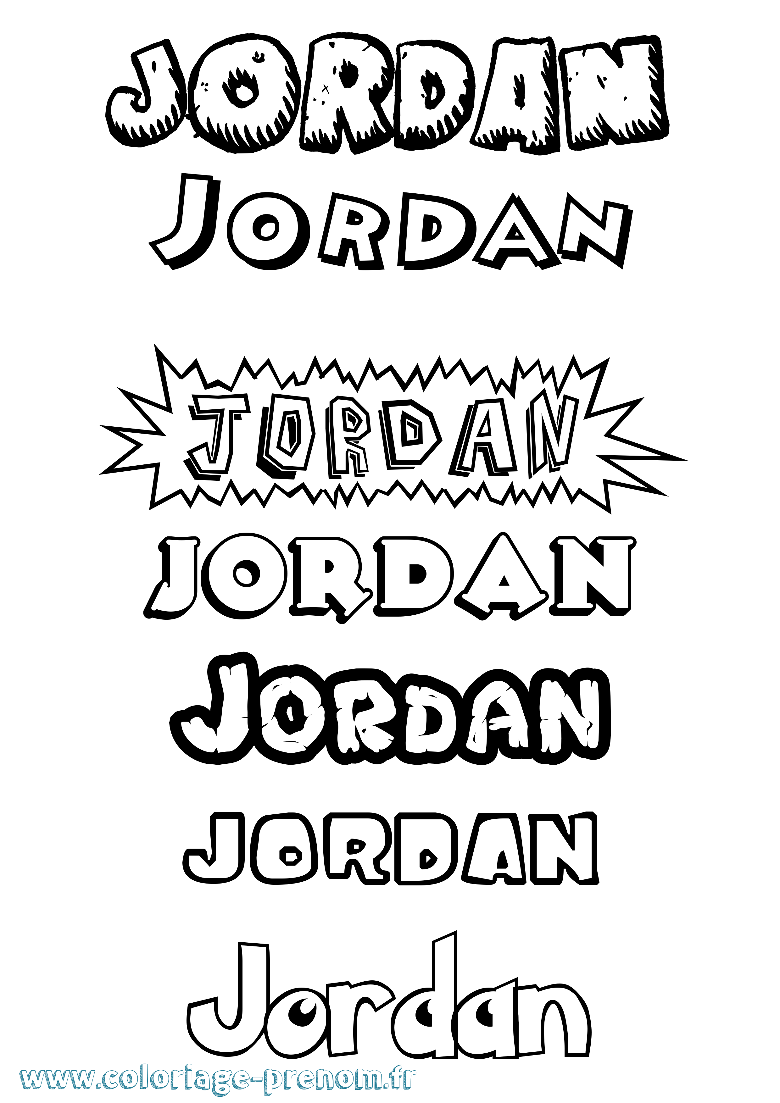 Coloriage prénom Jordan