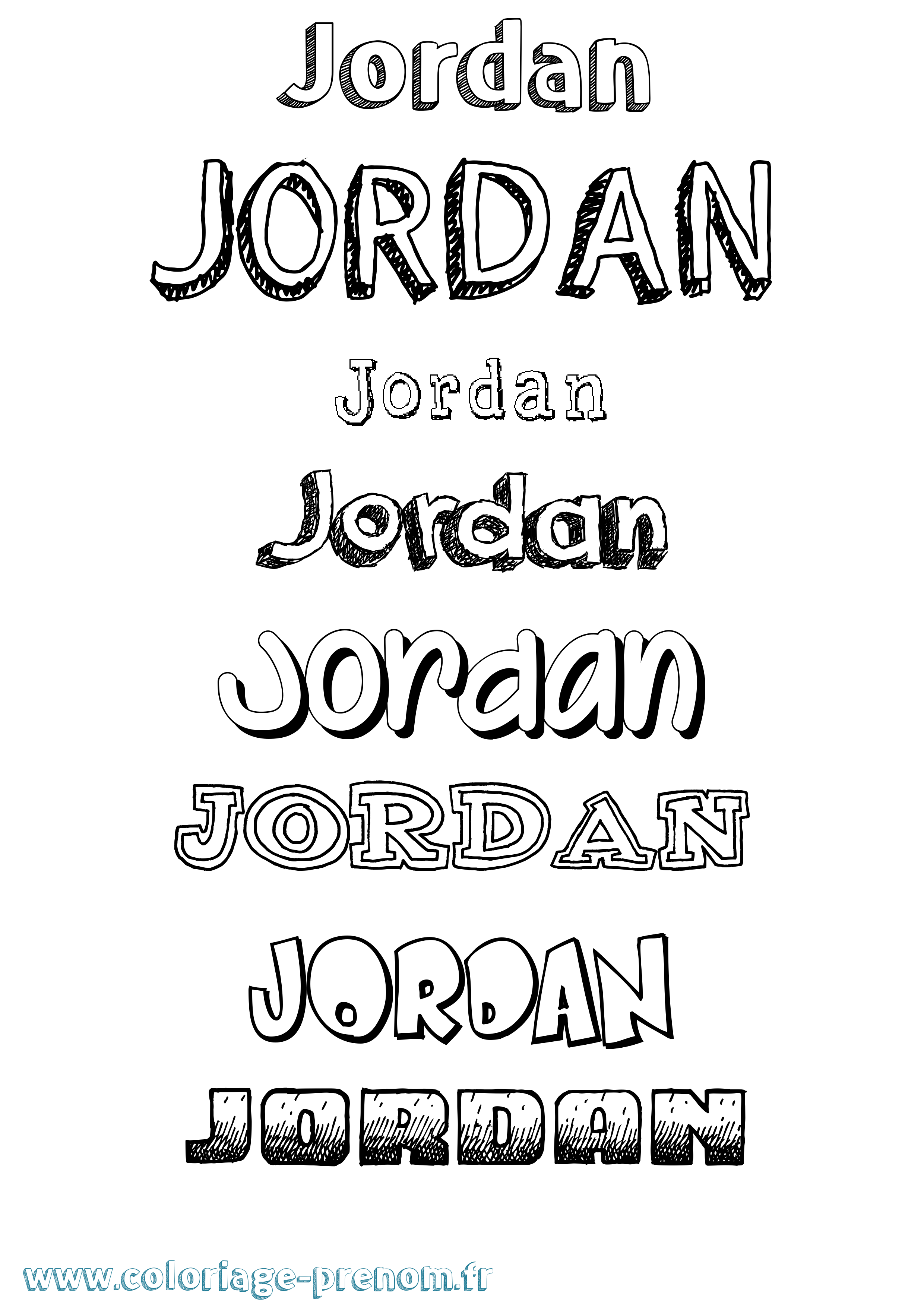 Coloriage prénom Jordan Dessiné