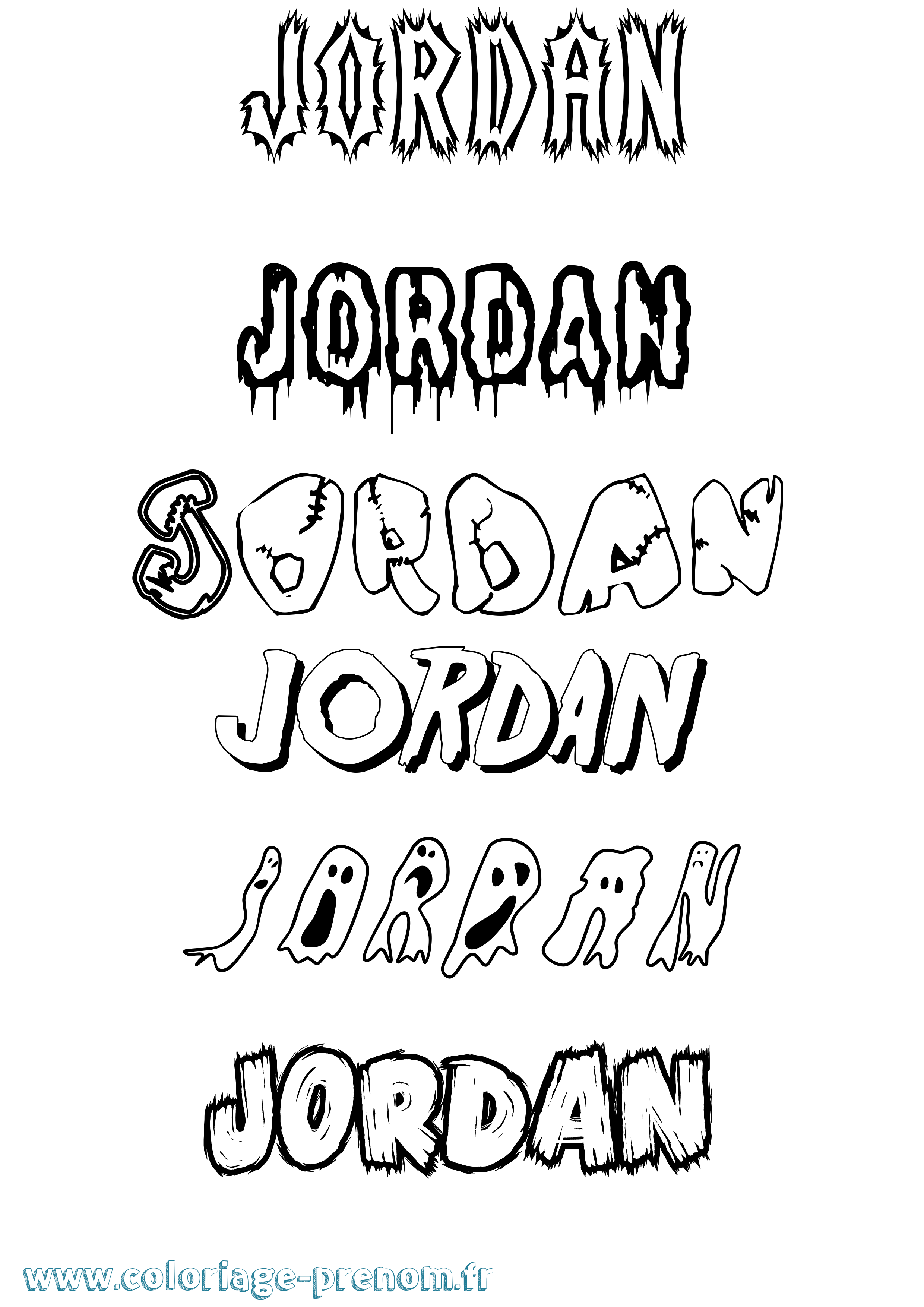 Coloriage du prénom Jordan  à Imprimer ou Télécharger facilement