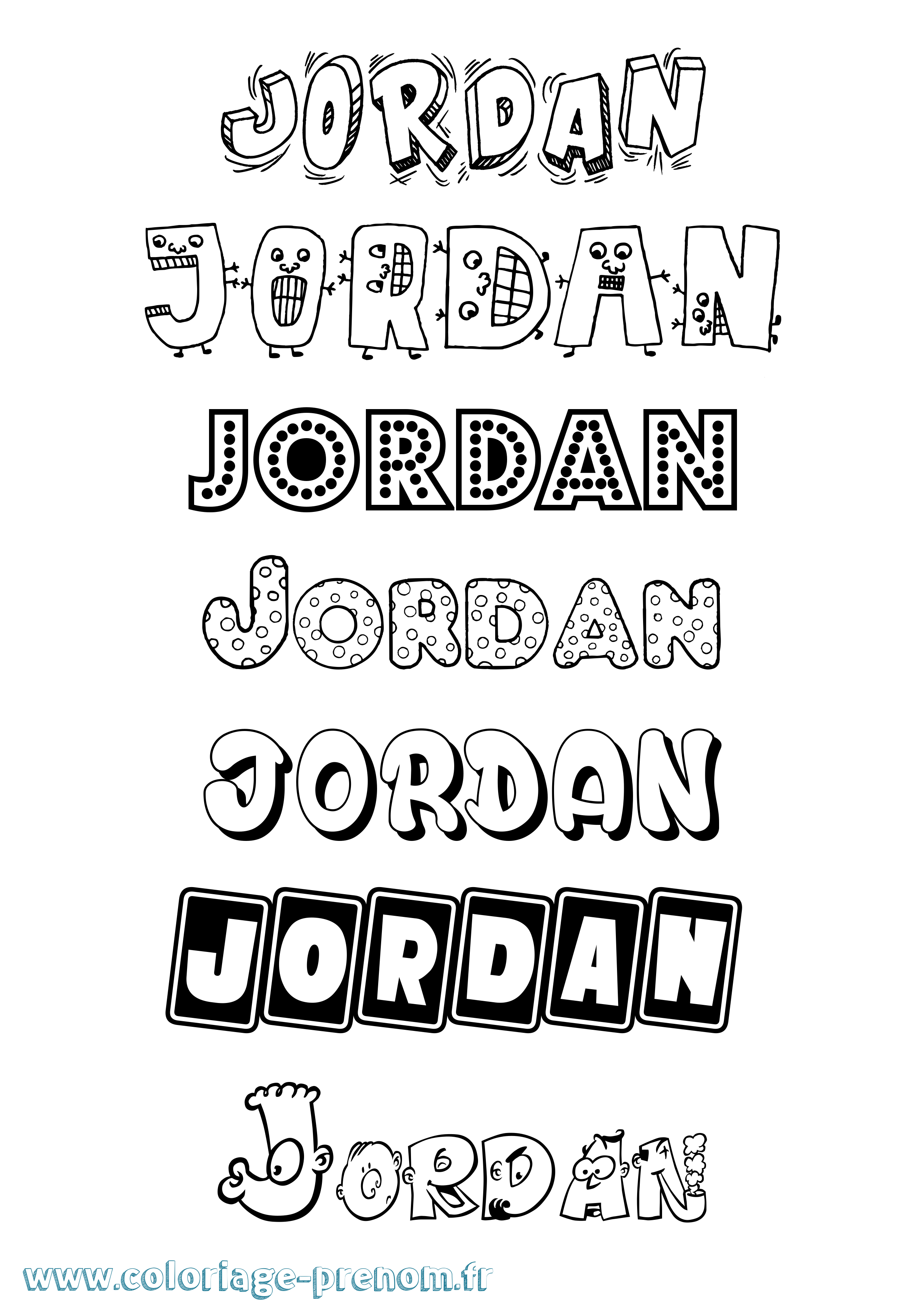 Coloriage Jordan Coloriage prénom Jordan