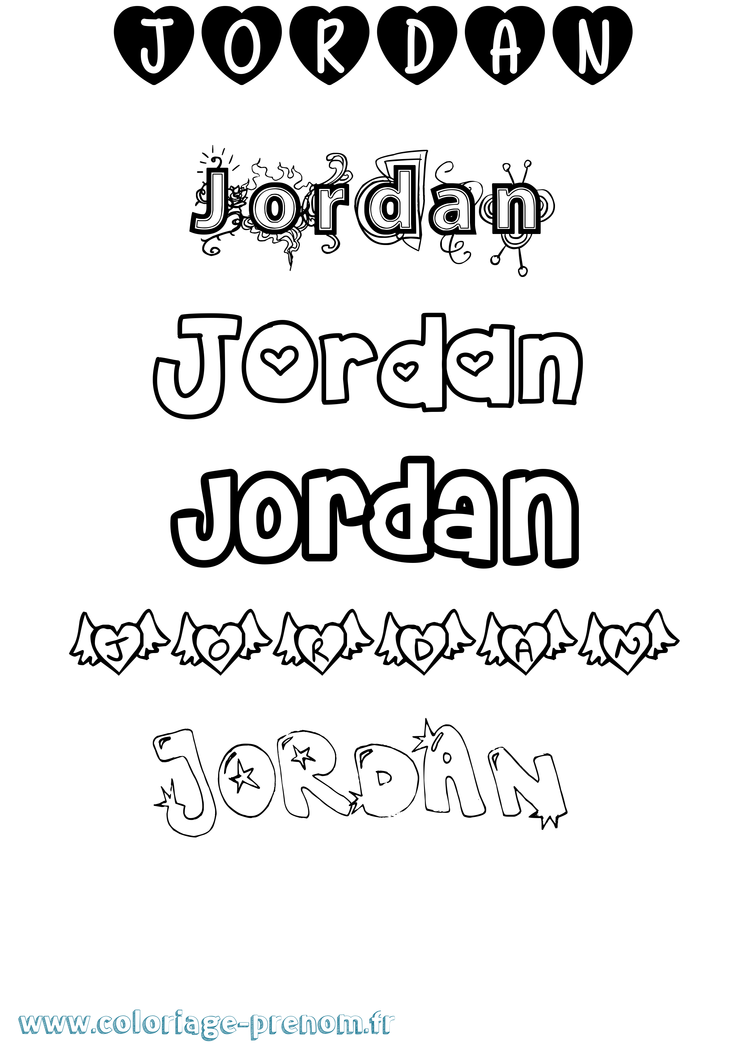 Coloriage du prénom Jordan  à Imprimer ou Télécharger facilement