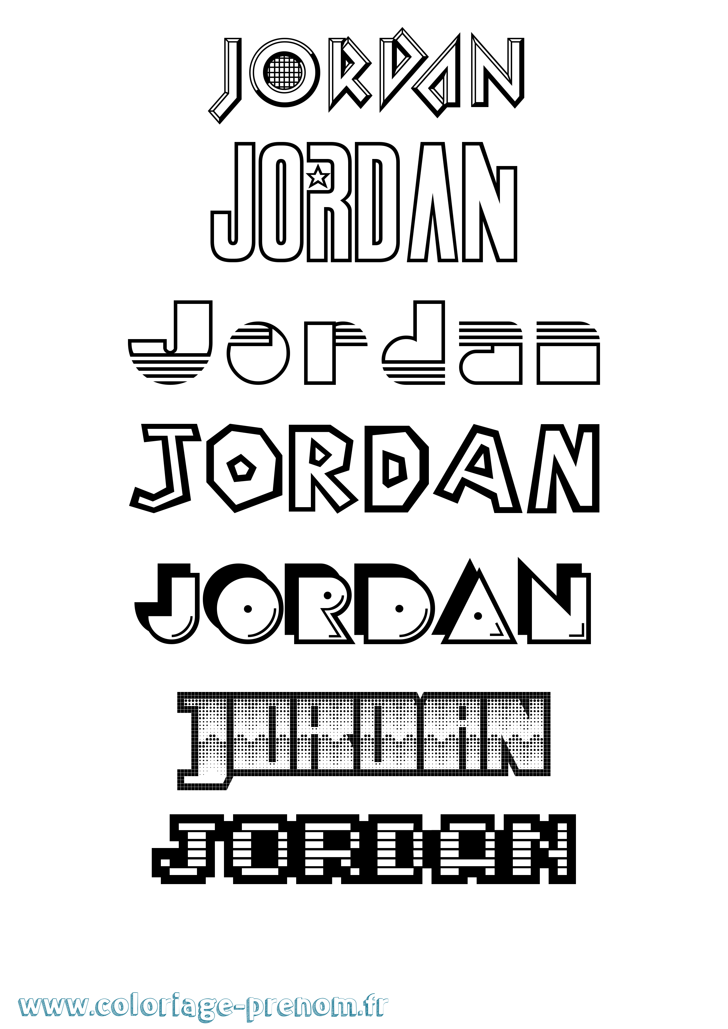 Coloriage Jordan Coloriage prénom Jordan