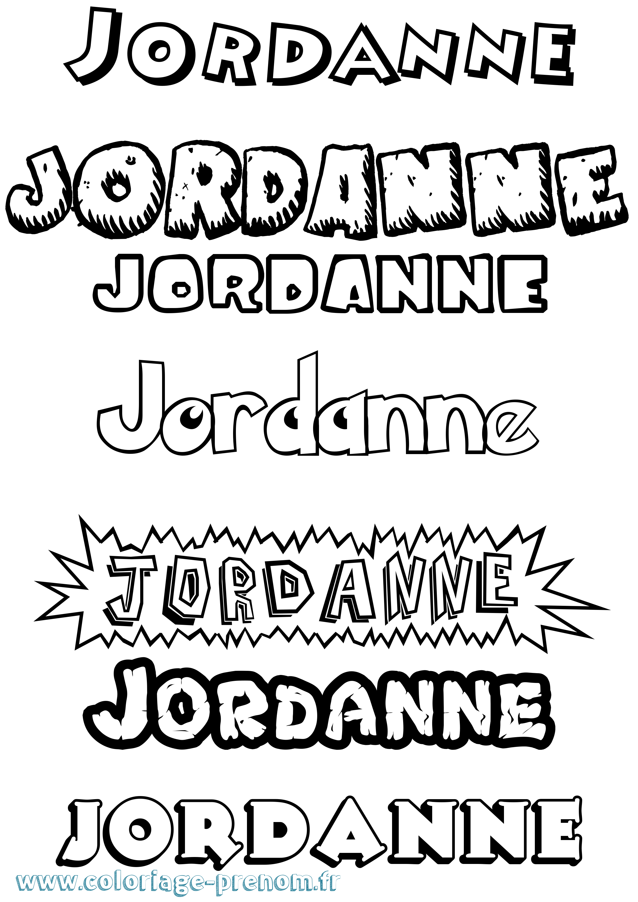 Coloriage prénom Jordanne Dessin Animé