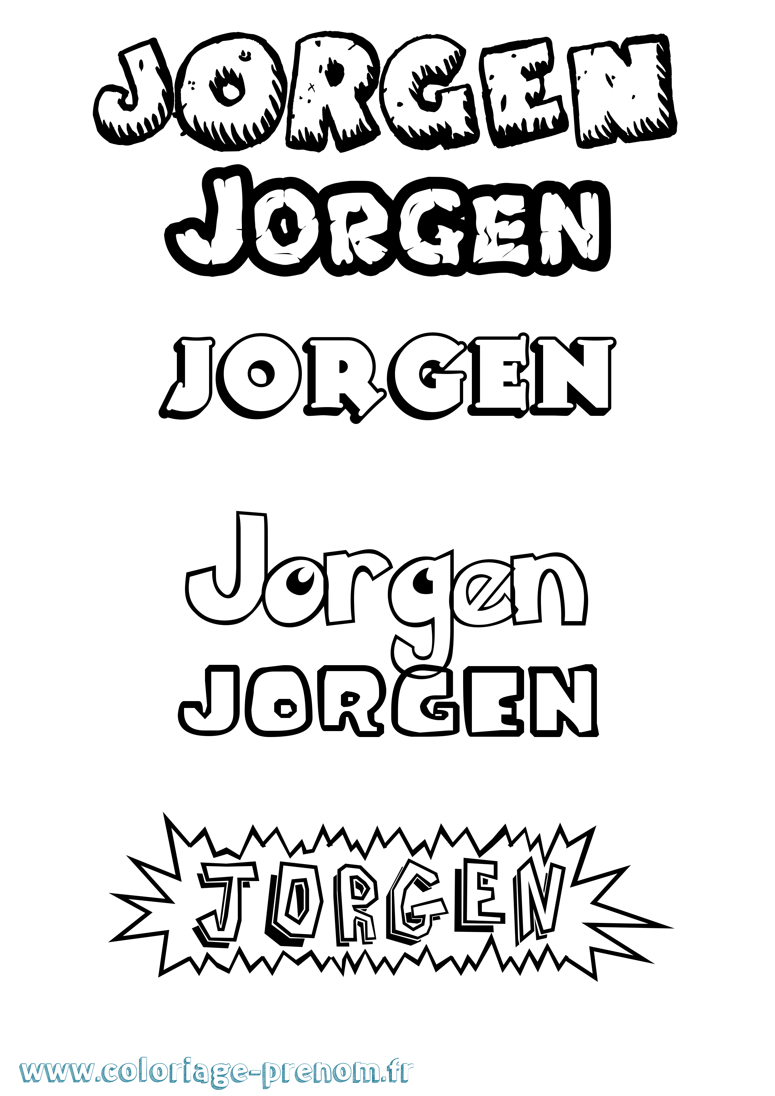 Coloriage prénom Jorgen Dessin Animé