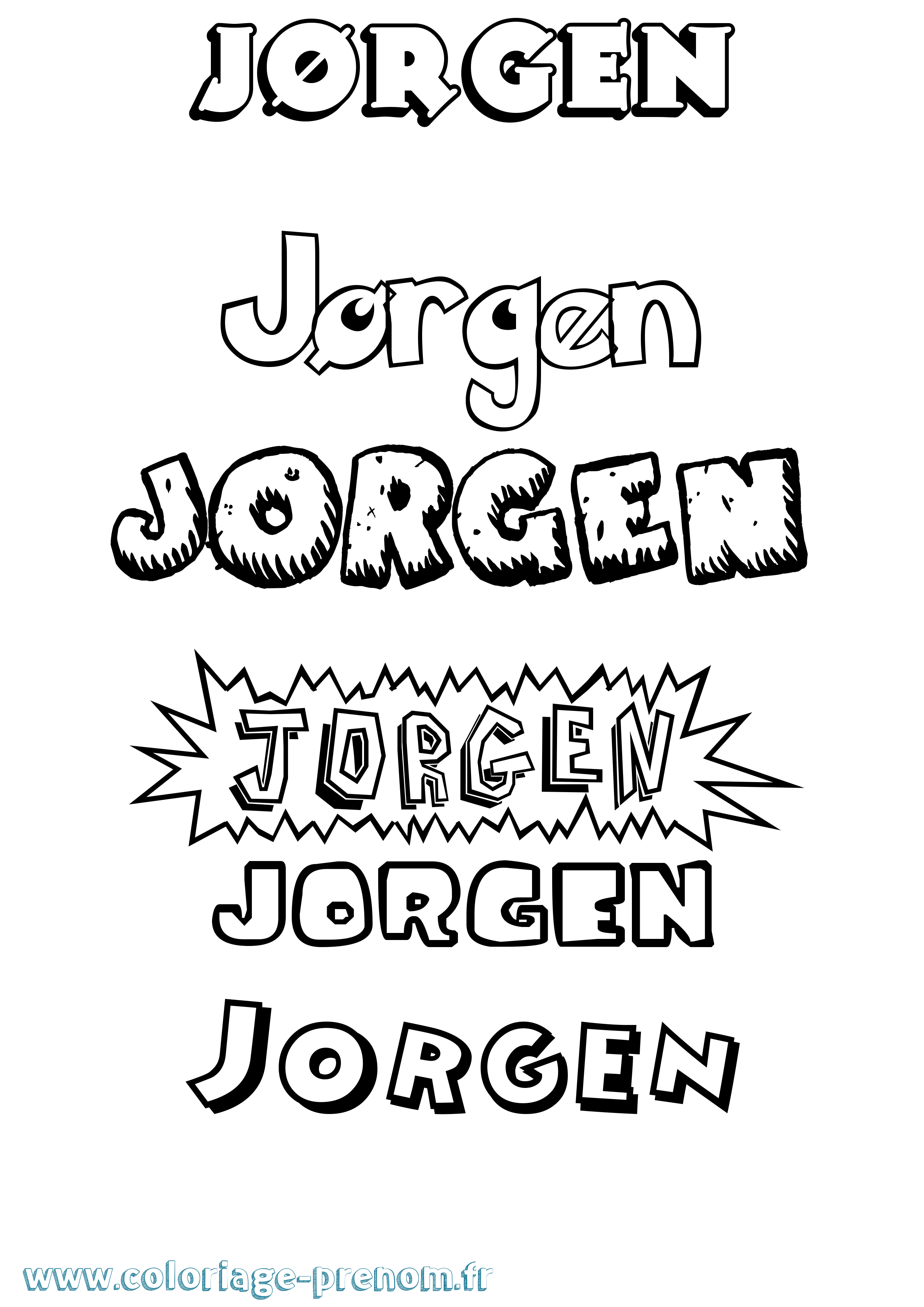 Coloriage prénom Jørgen Dessin Animé
