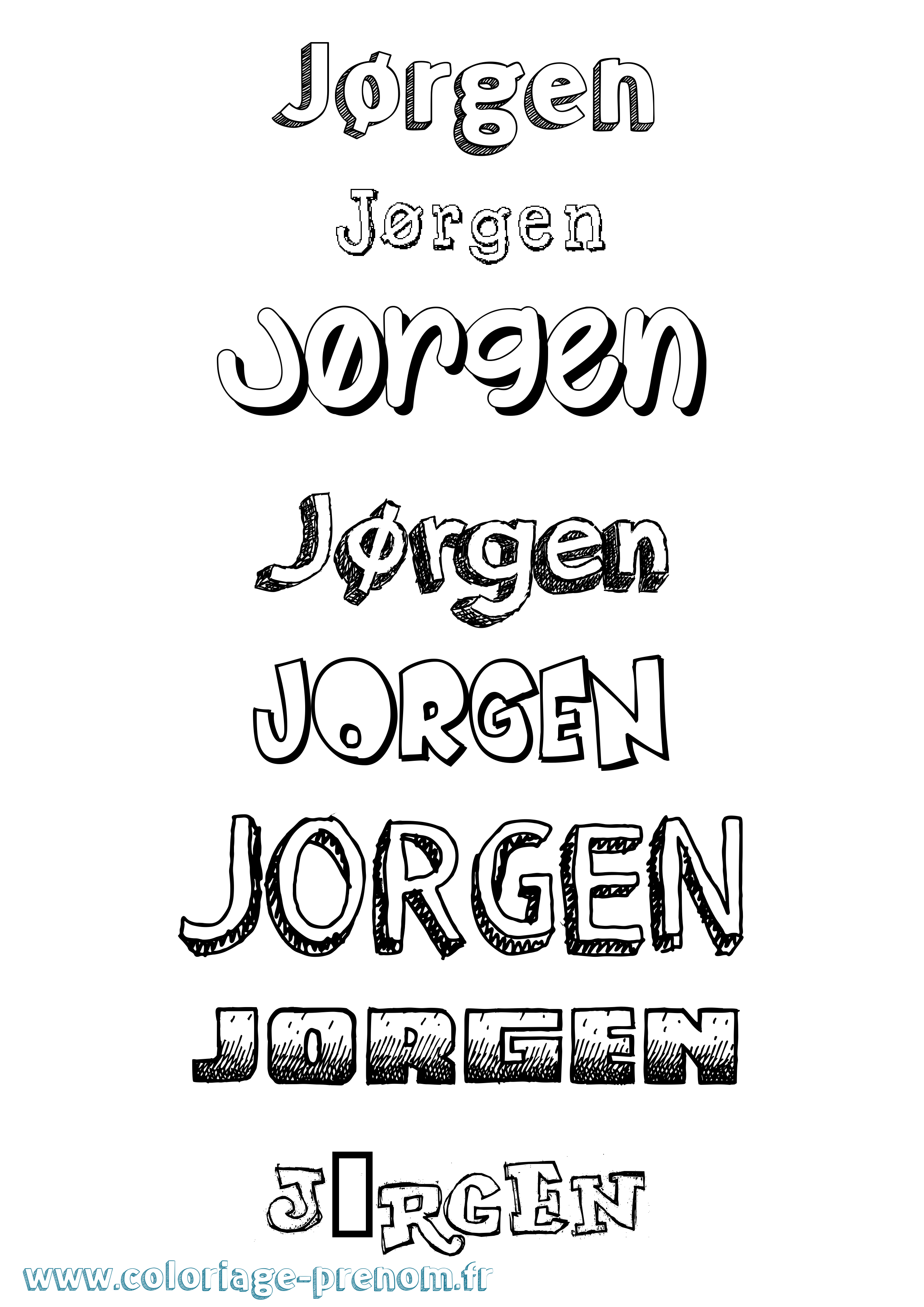 Coloriage prénom Jørgen Dessiné