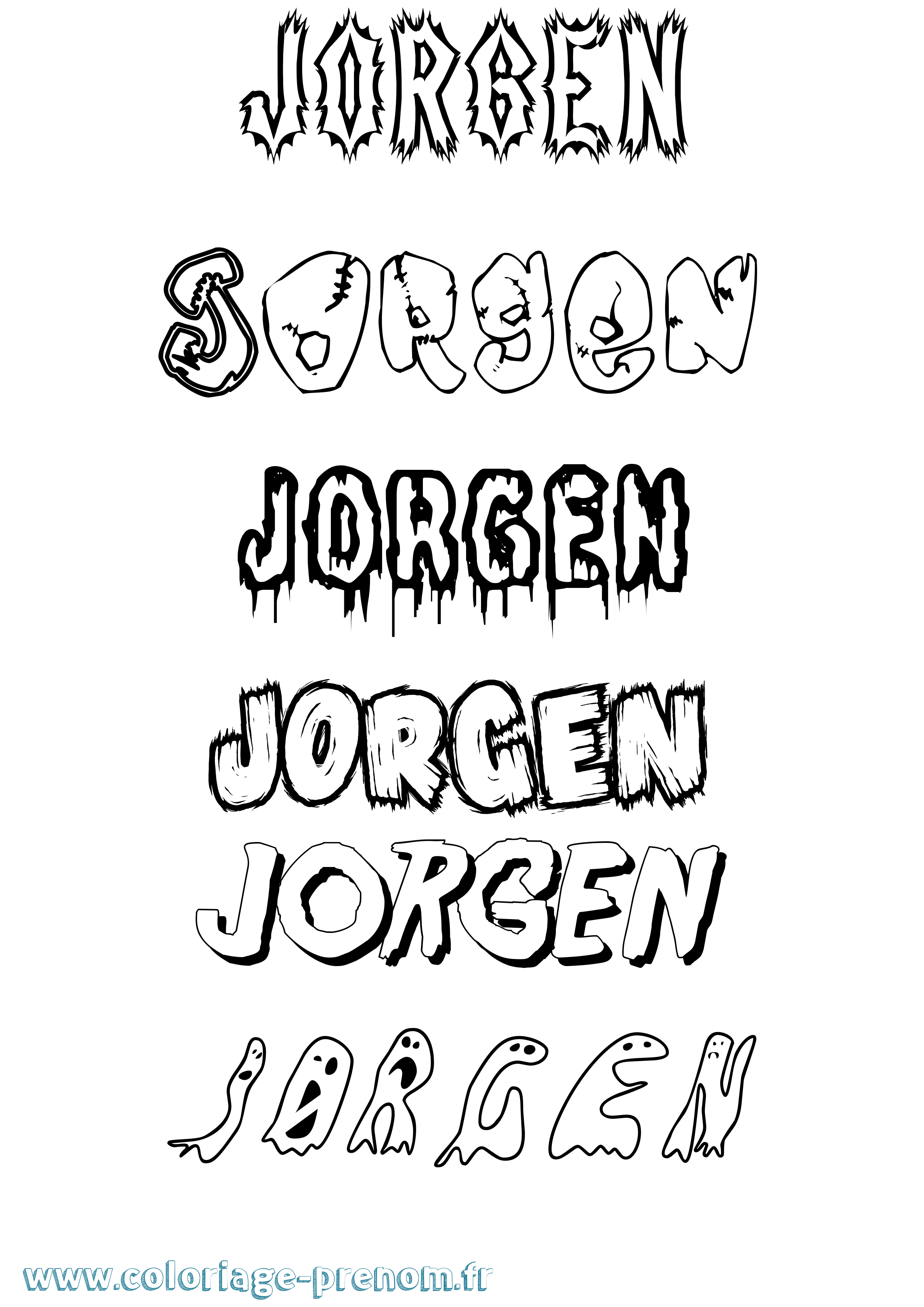 Coloriage prénom Jørgen Frisson