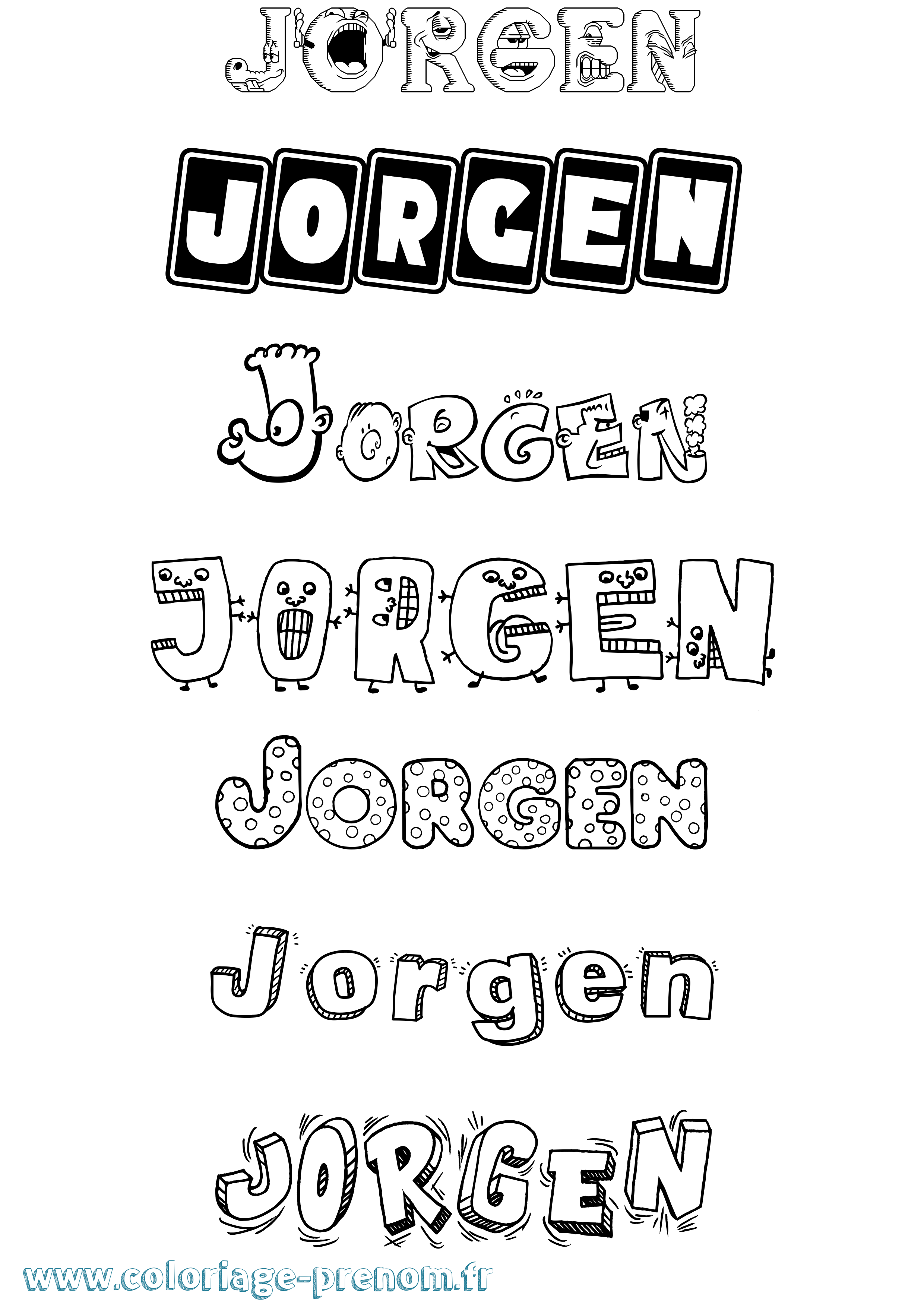 Coloriage prénom Jorgen Fun
