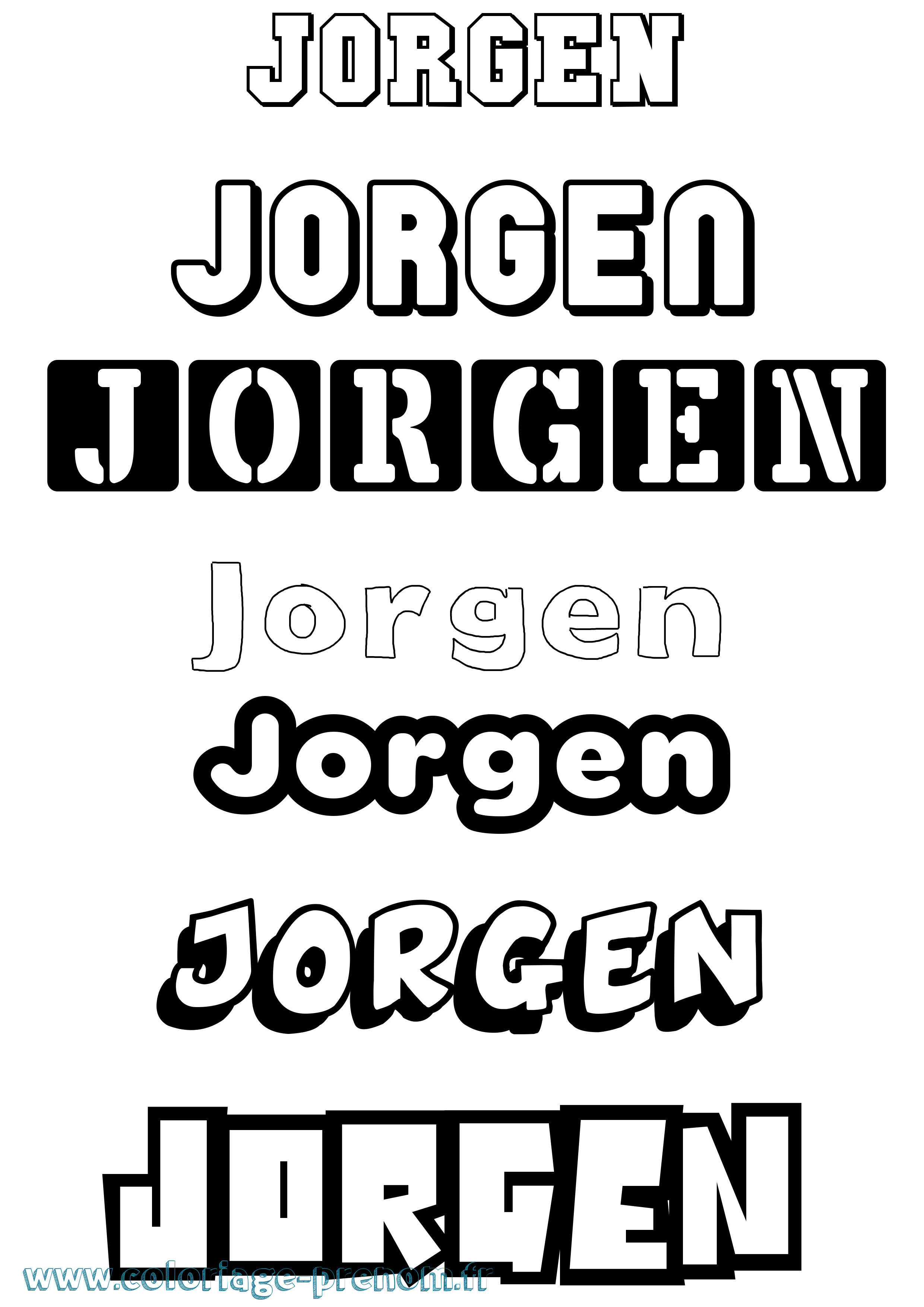 Coloriage prénom Jorgen Simple