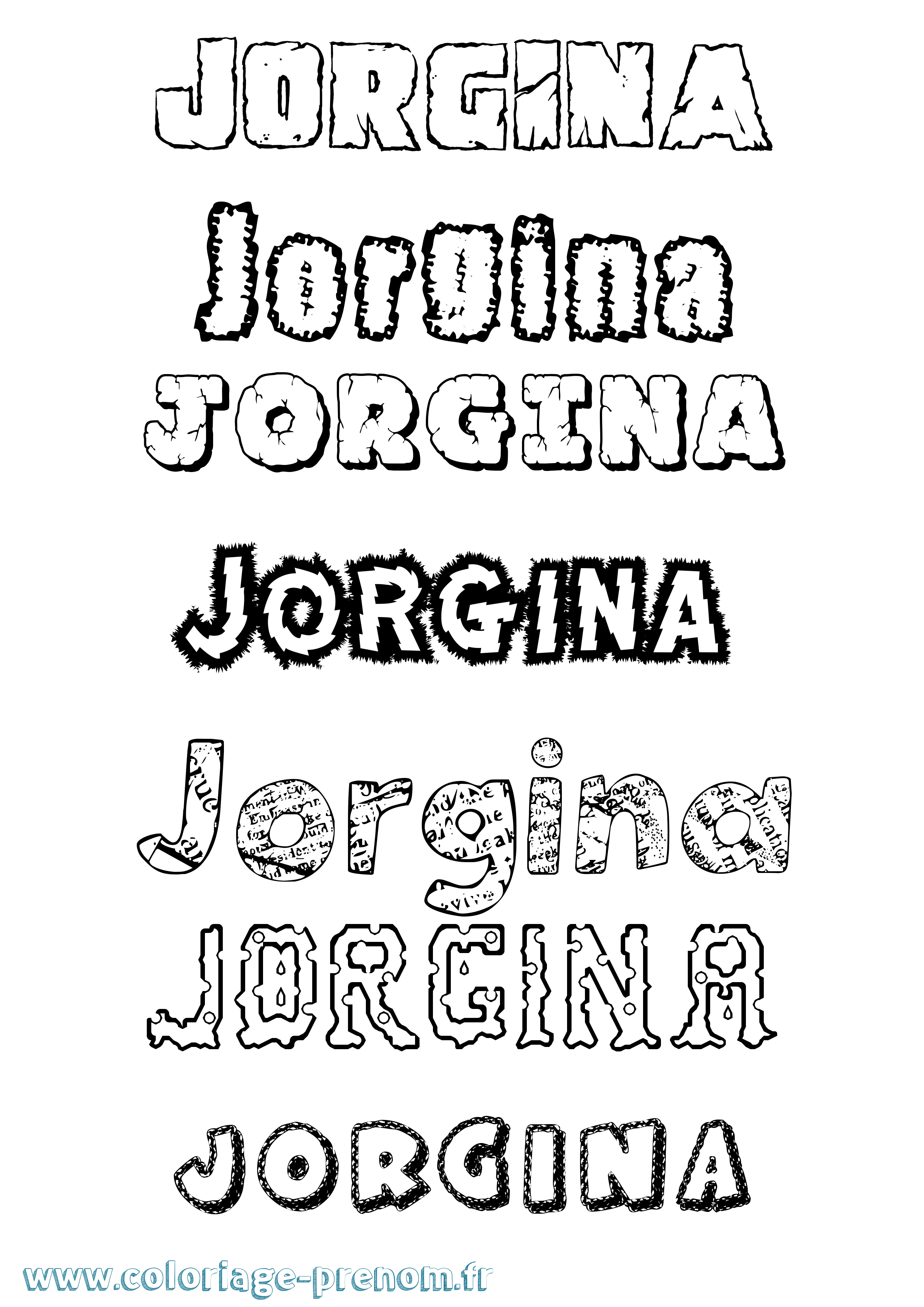Coloriage prénom Jorgina Destructuré