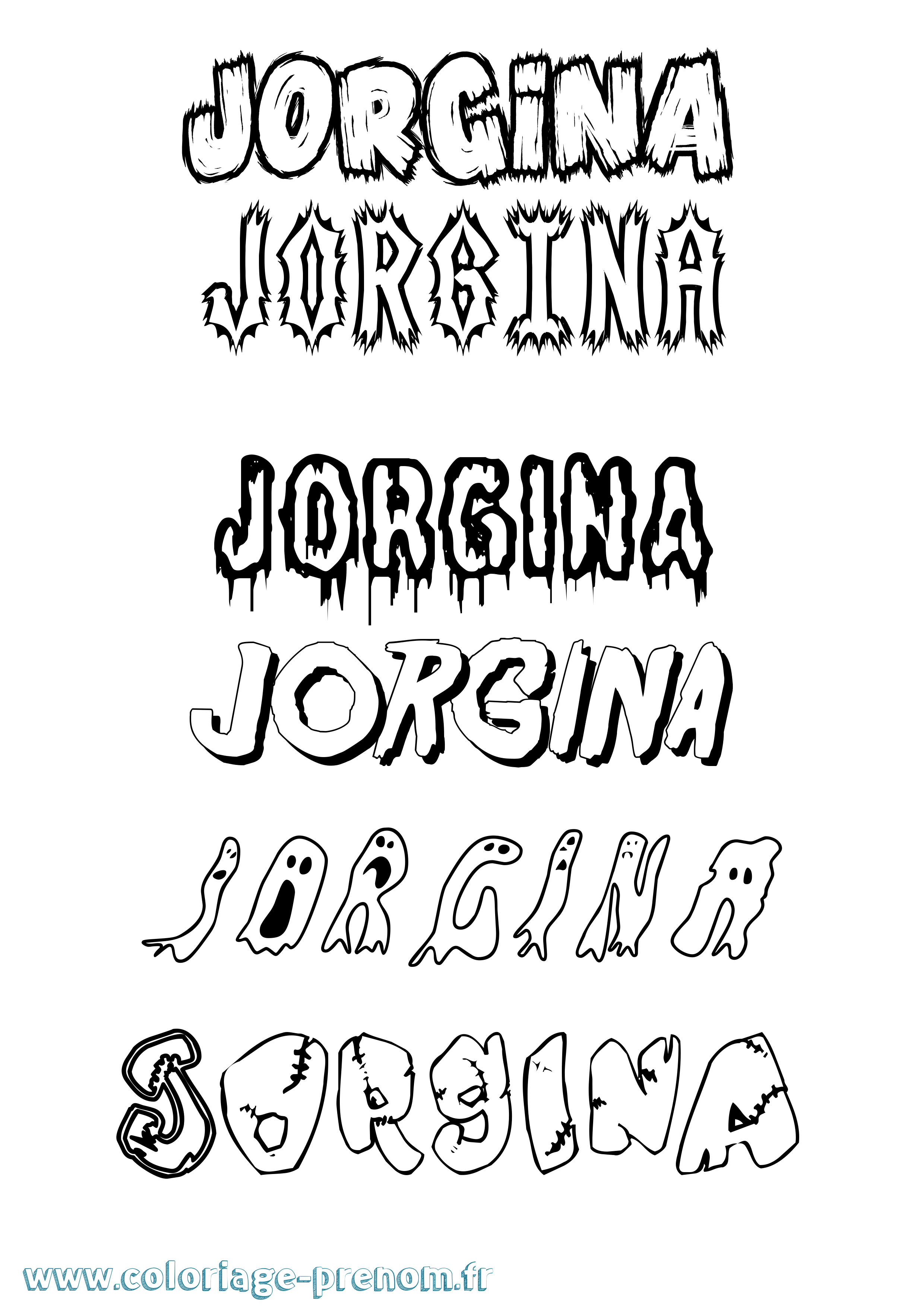 Coloriage prénom Jorgina Frisson