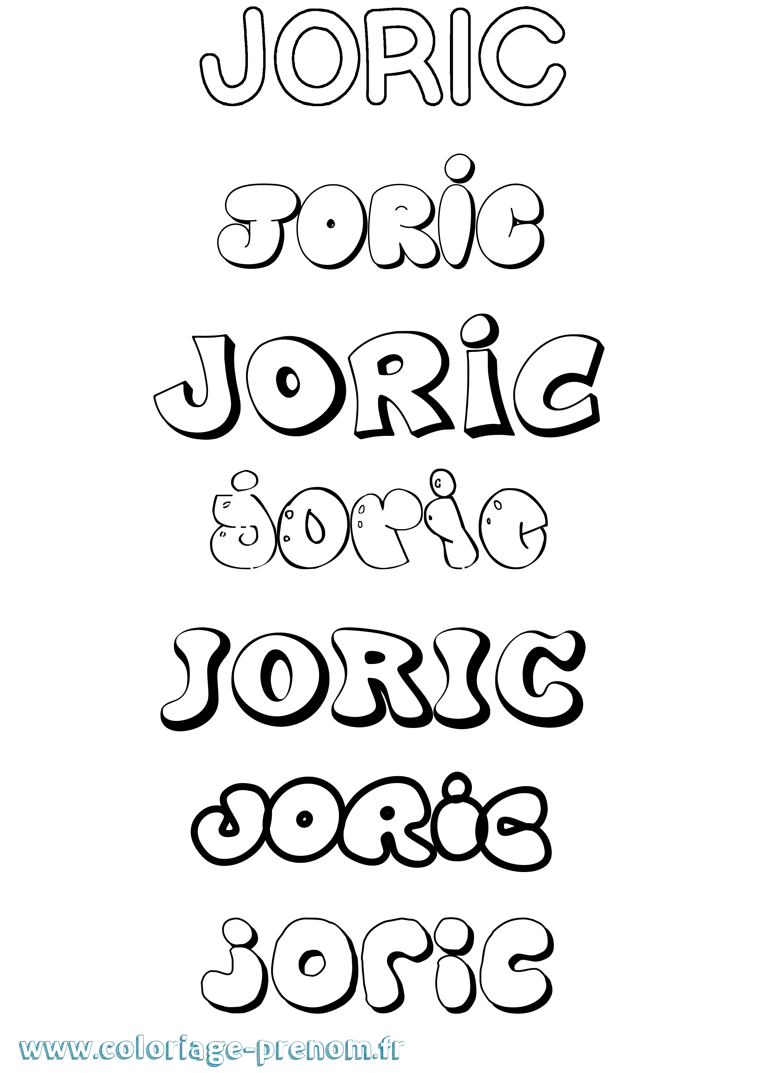 Coloriage prénom Joric Bubble