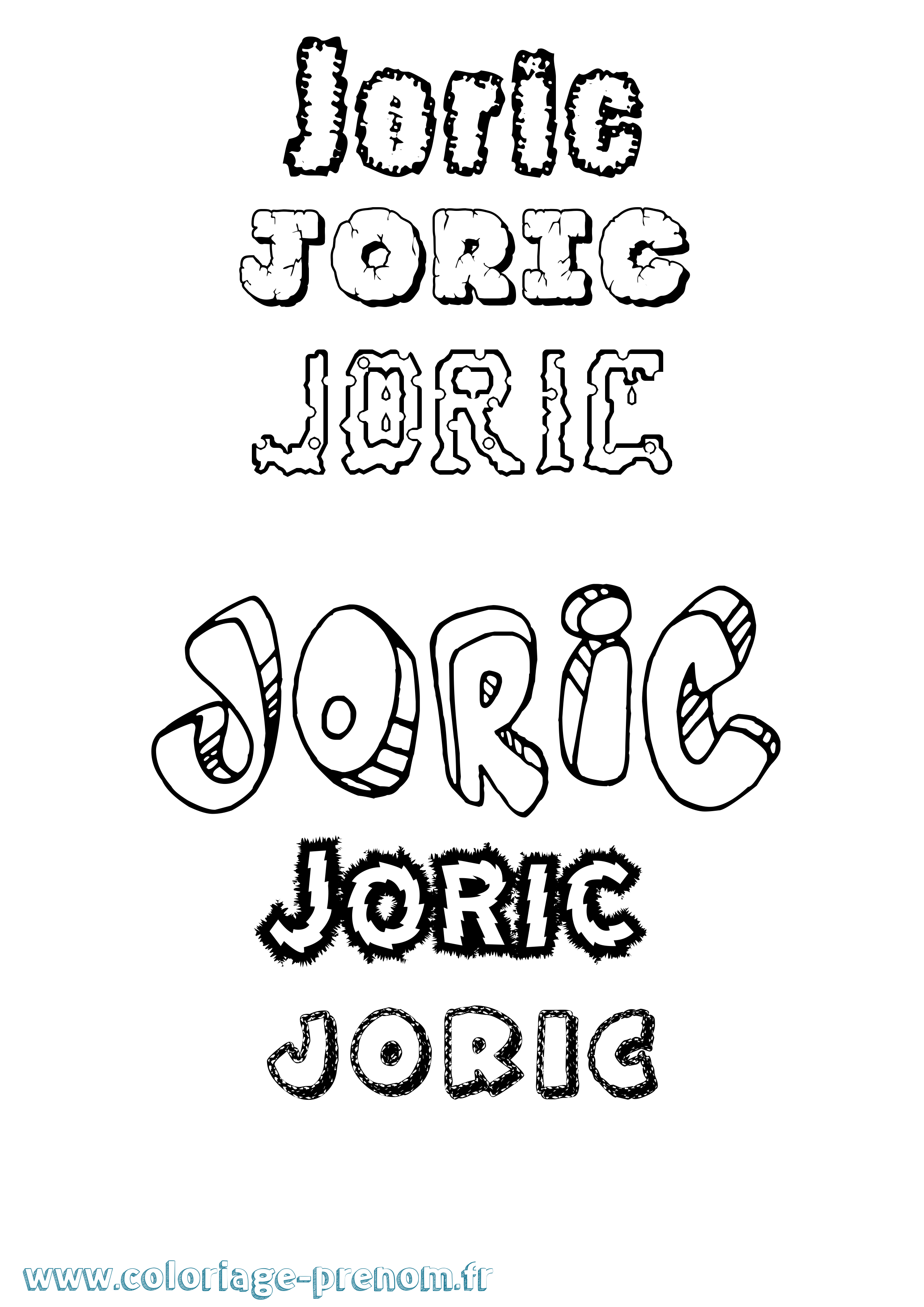 Coloriage prénom Joric Destructuré